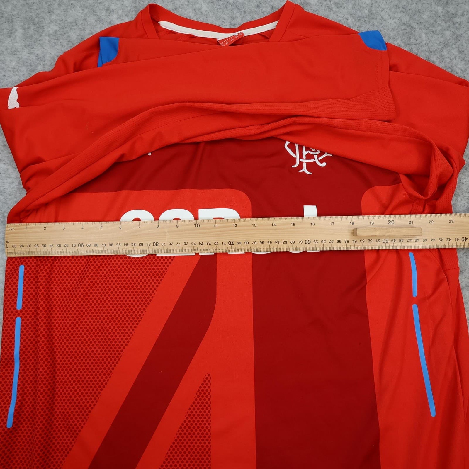 Rangers Shirt Mens 2XL Red Third Kit 2014 2015 Puma Long Sleeve Soccer Jersey photo 8