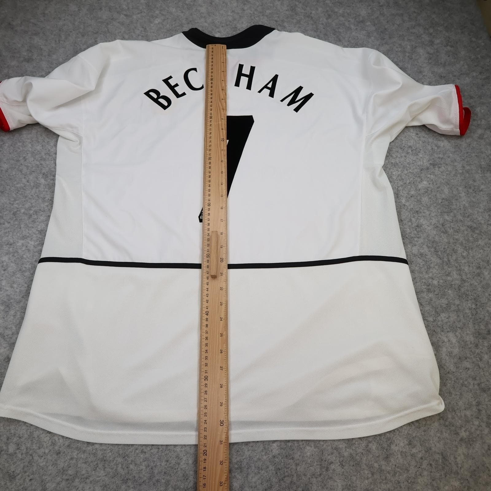 Manchester United Shirt Mens 2XL White Away 2002 2003 Nike Beckham 7 Jersey photo 15