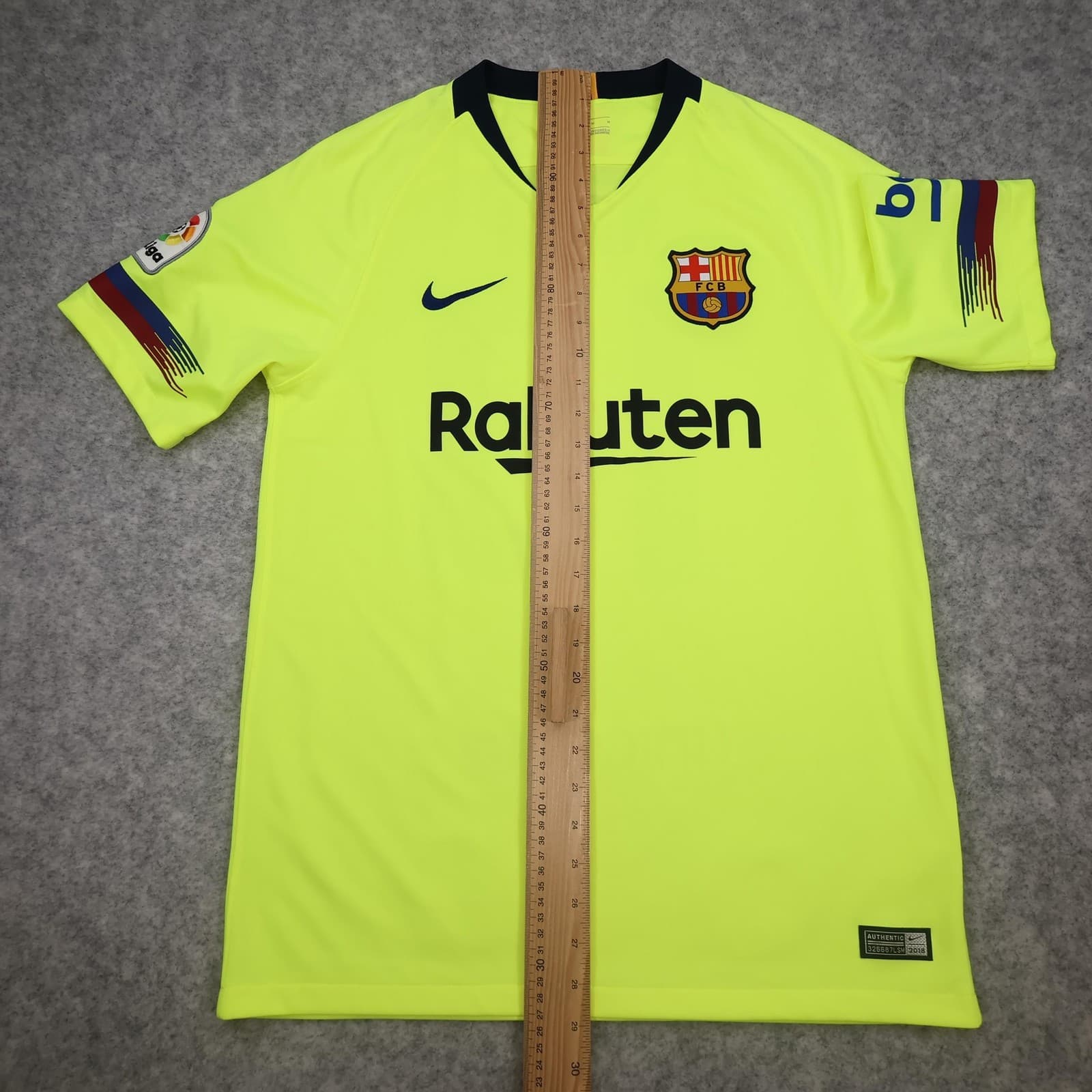 Barcelona Away Shirt Mens Medium Yellow 2018 2019 Football Nike Messi 10 Jersey photo 13