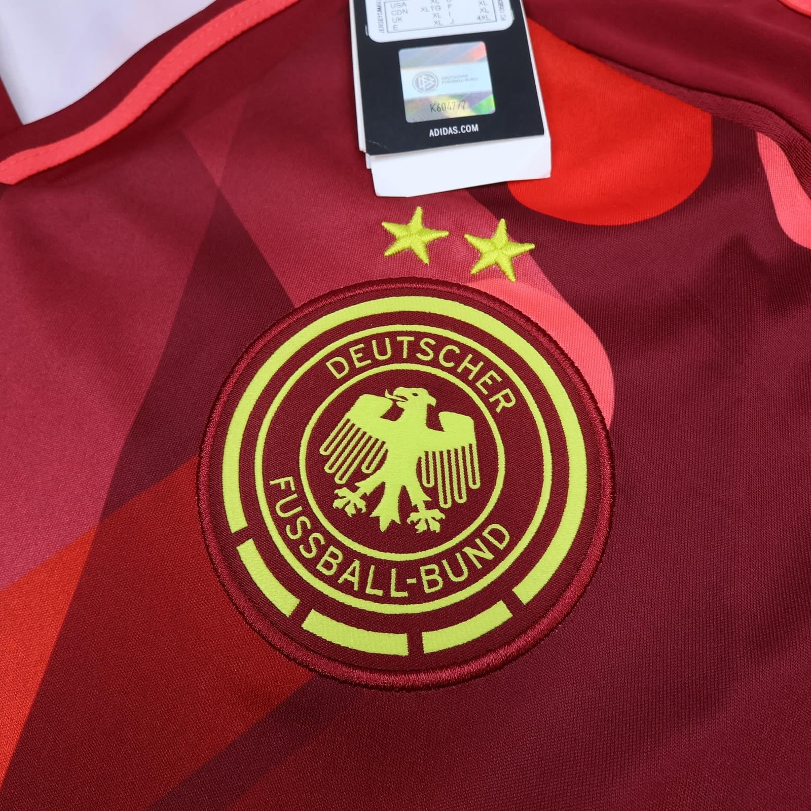 Germany Away Shirt Mens XL Red 2025 Football Adidas Deutschland Soccer Jersey photo 4