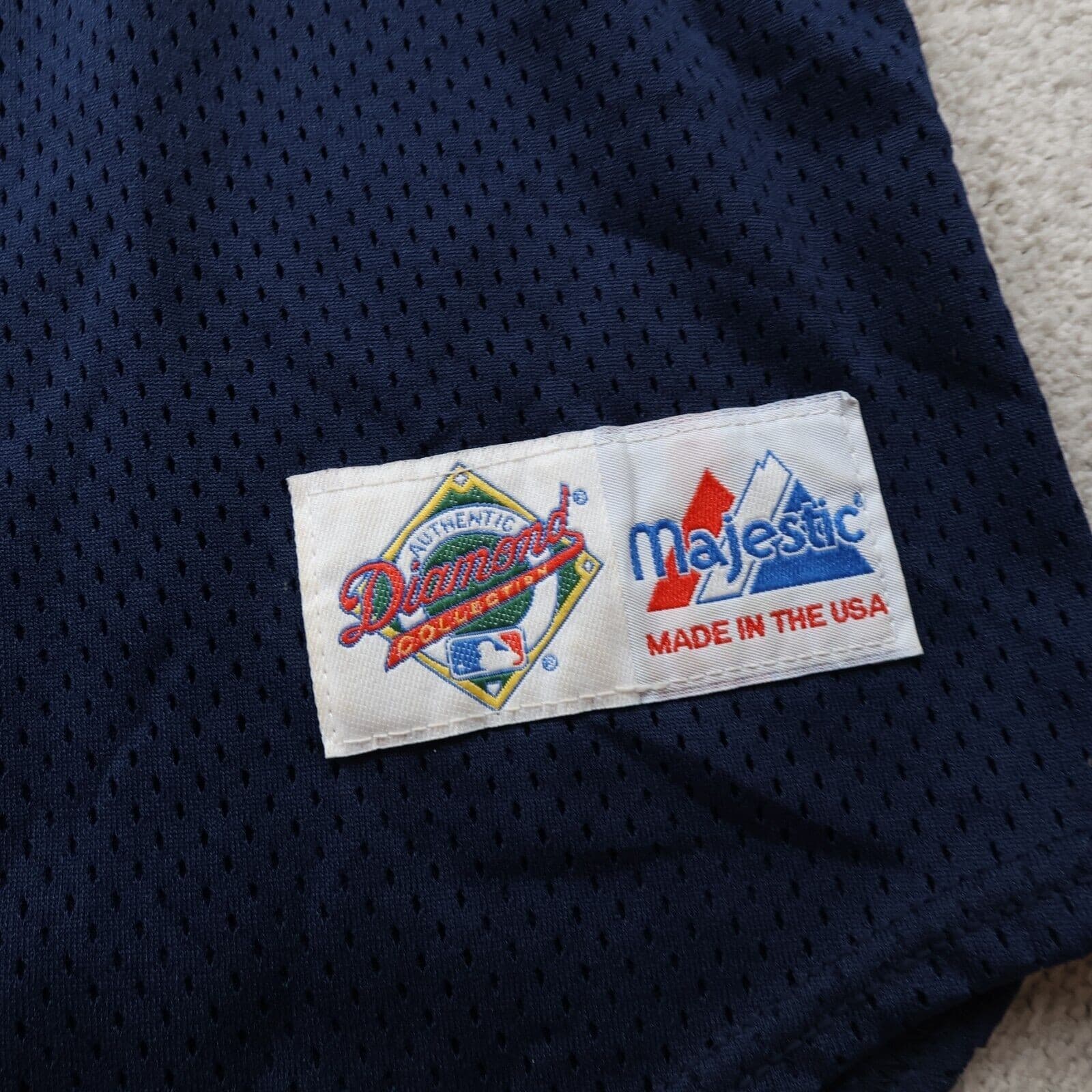 Vintage Milwaukee Brewers Jersey Large Navy Majestic Baseball MLB Diamond photo 6