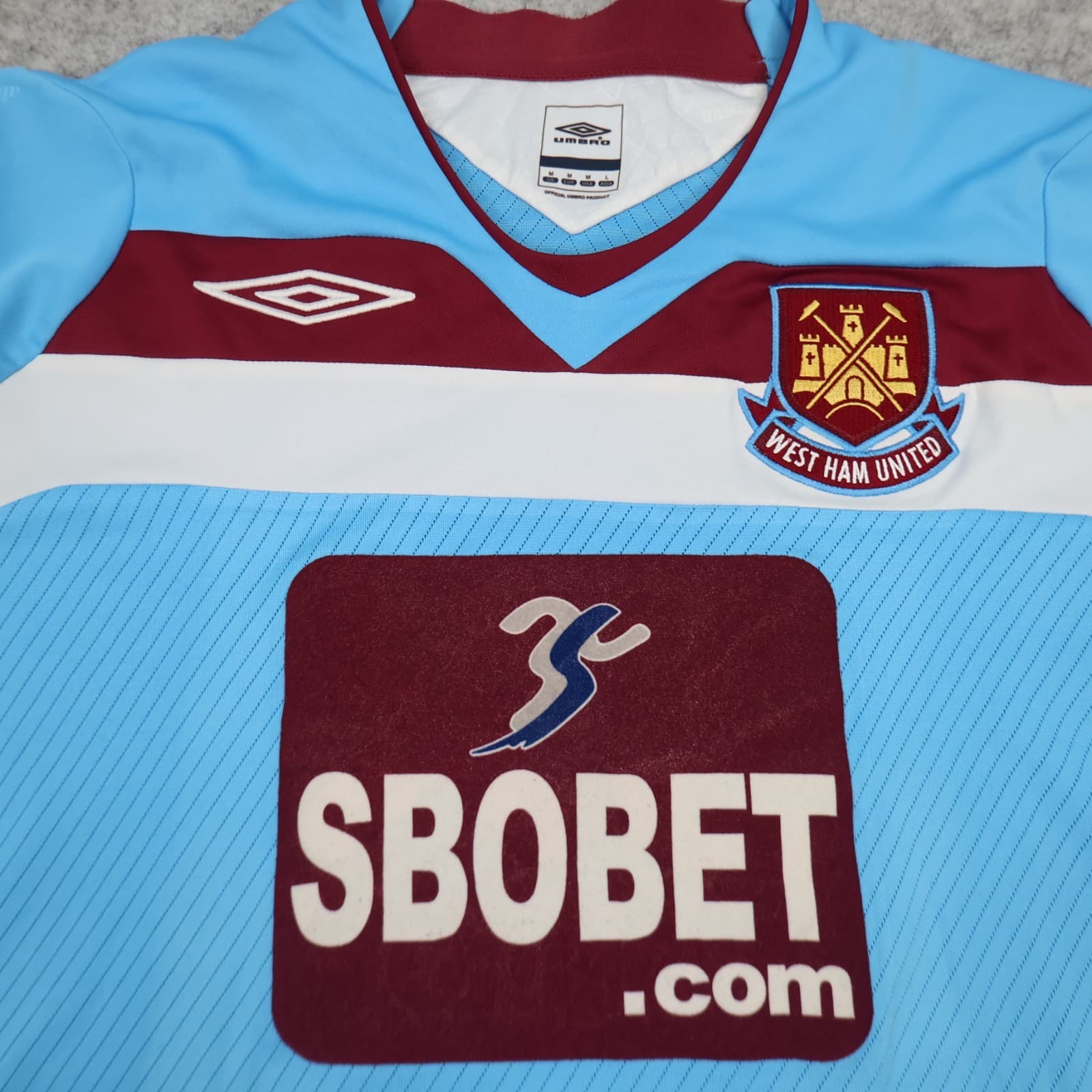 West Ham Shirt Medium Blue 2008 2009 Umbro Away Shirt Jersey Long Sleeve photo 3