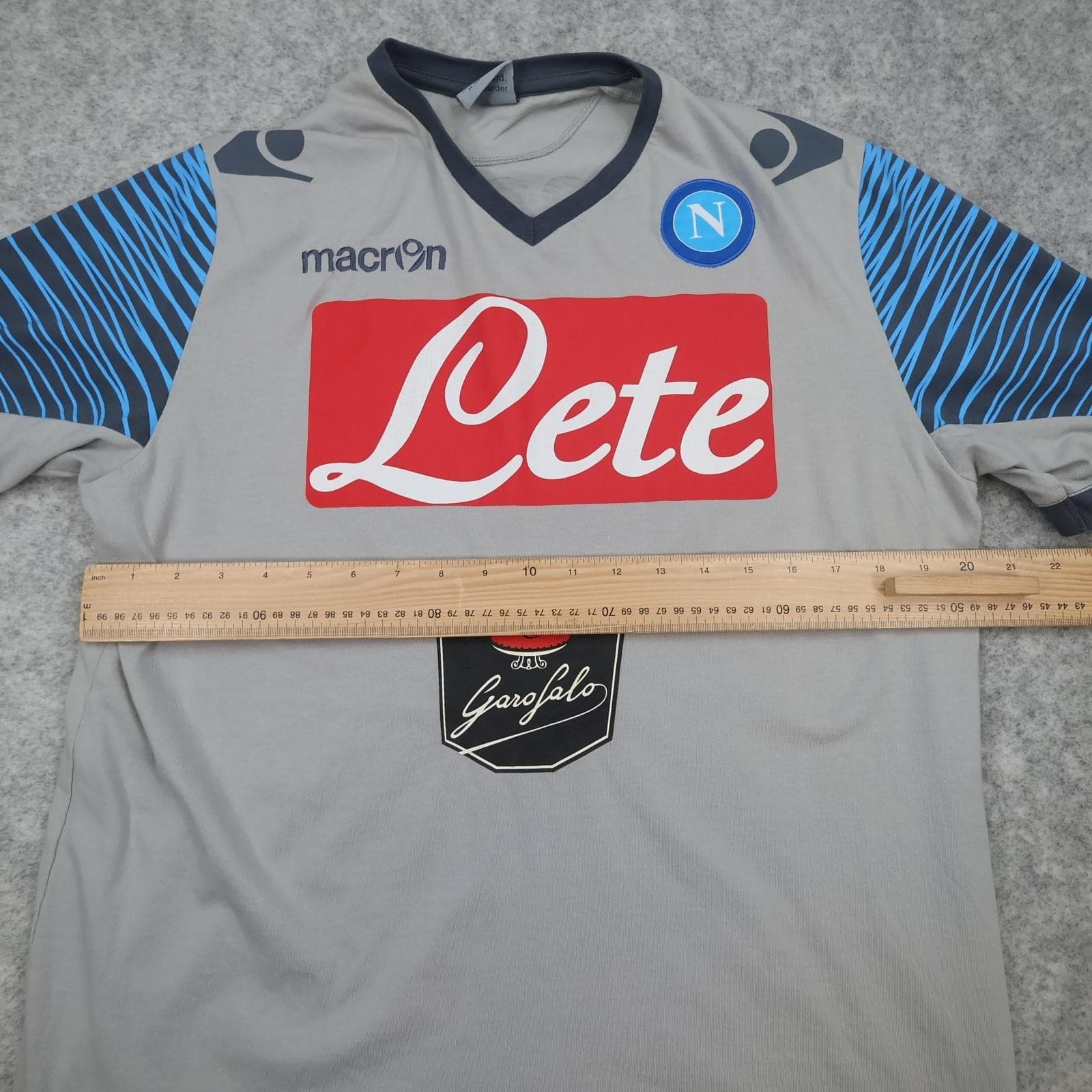 SSC Napoli Training Shirt Mens XL Grey Football Macron 2014 2015 Jersey photo 9