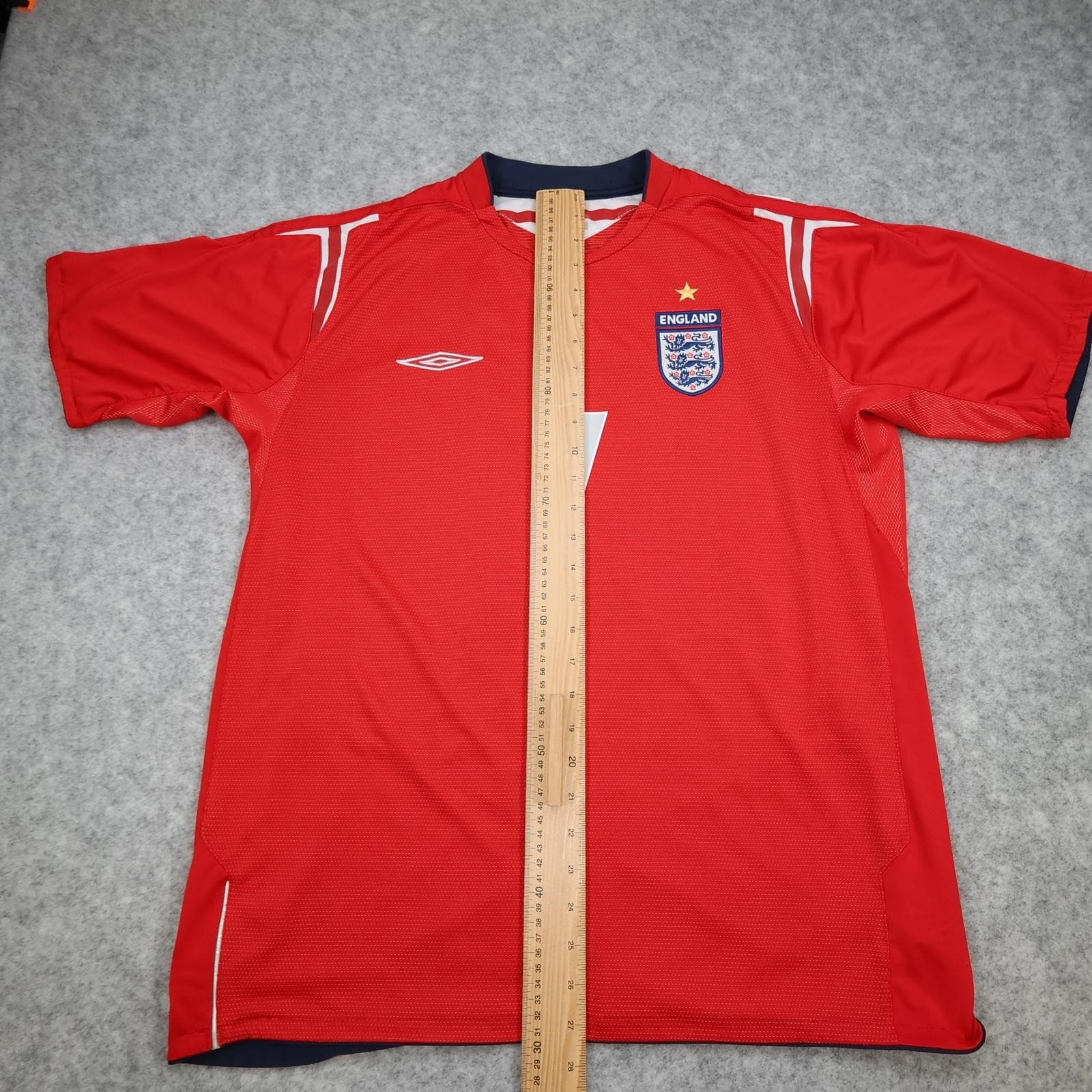 Vintage England Away Shirt Mens XL Red 2004 2006 Umbro Beckham Jersey photo 15
