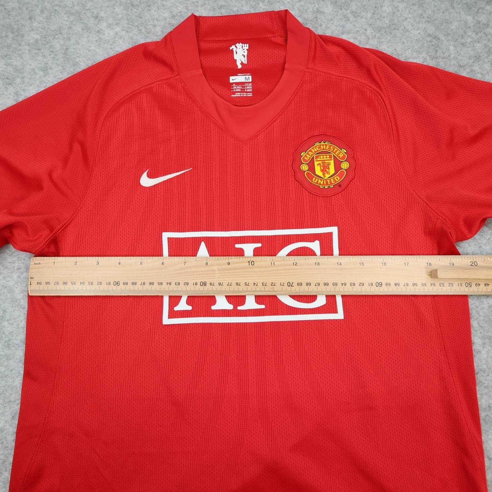 Manchester United Shirt Mens Medium Red Home 2007 2009 Nike AIG The Red Devils photo 13