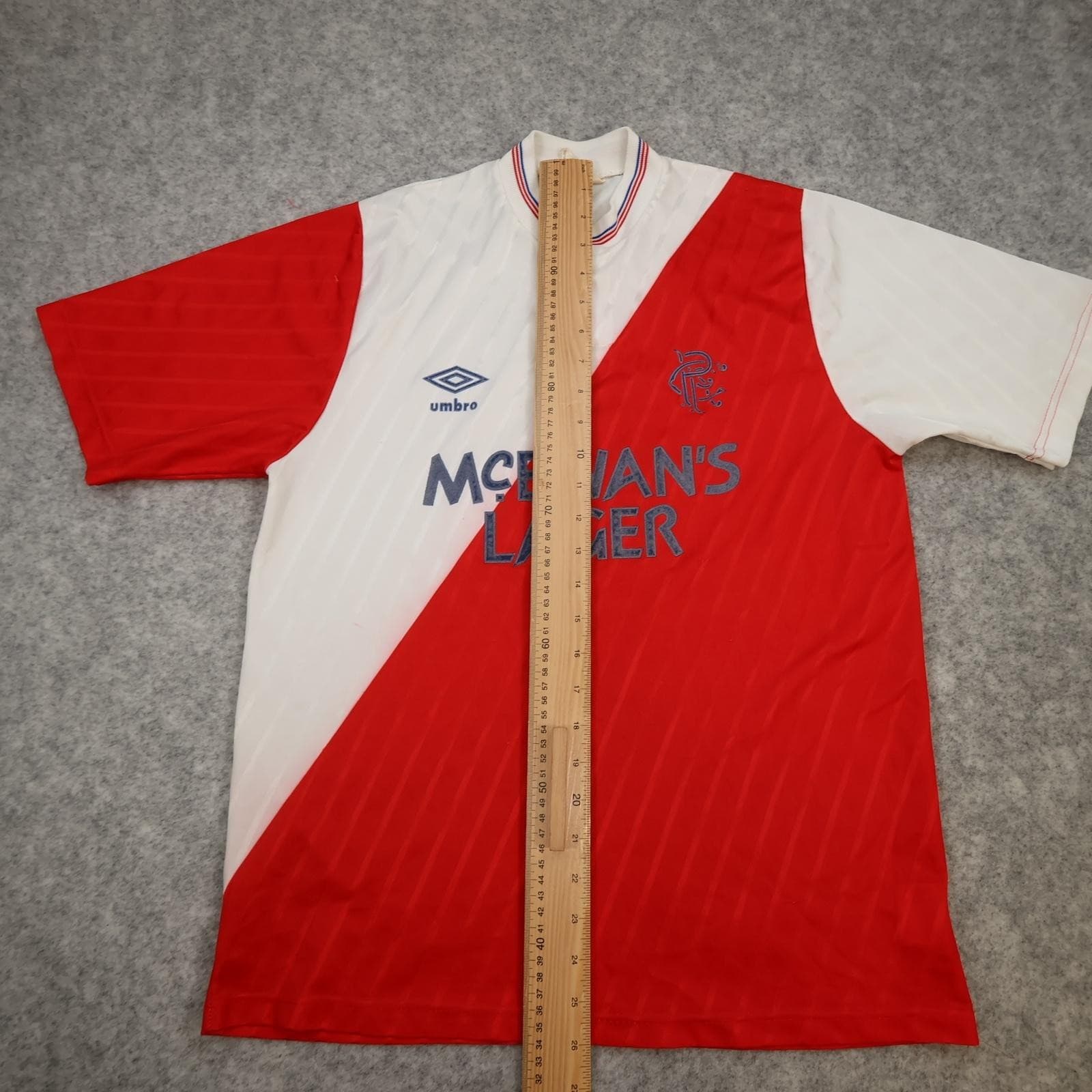 Vintage Rangers Shirt Mens Small White Red Away 1987 1990 Umbro McEwan's Lager photo 10