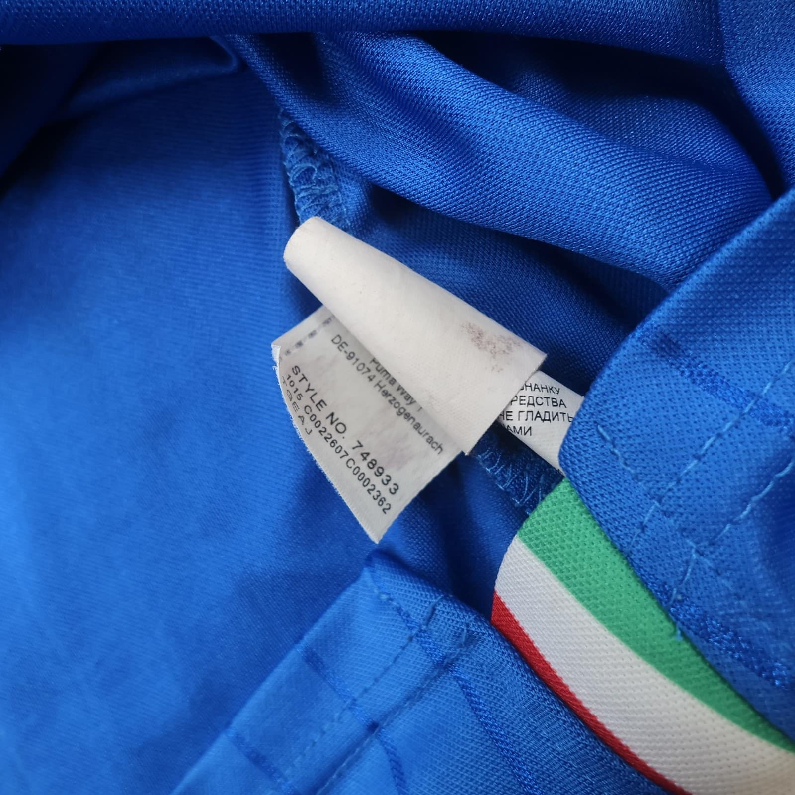 Italy Home Shirt Mens XL Blue 2016 2017 Puma Italia FIGC Badge Jersey Top photo 7