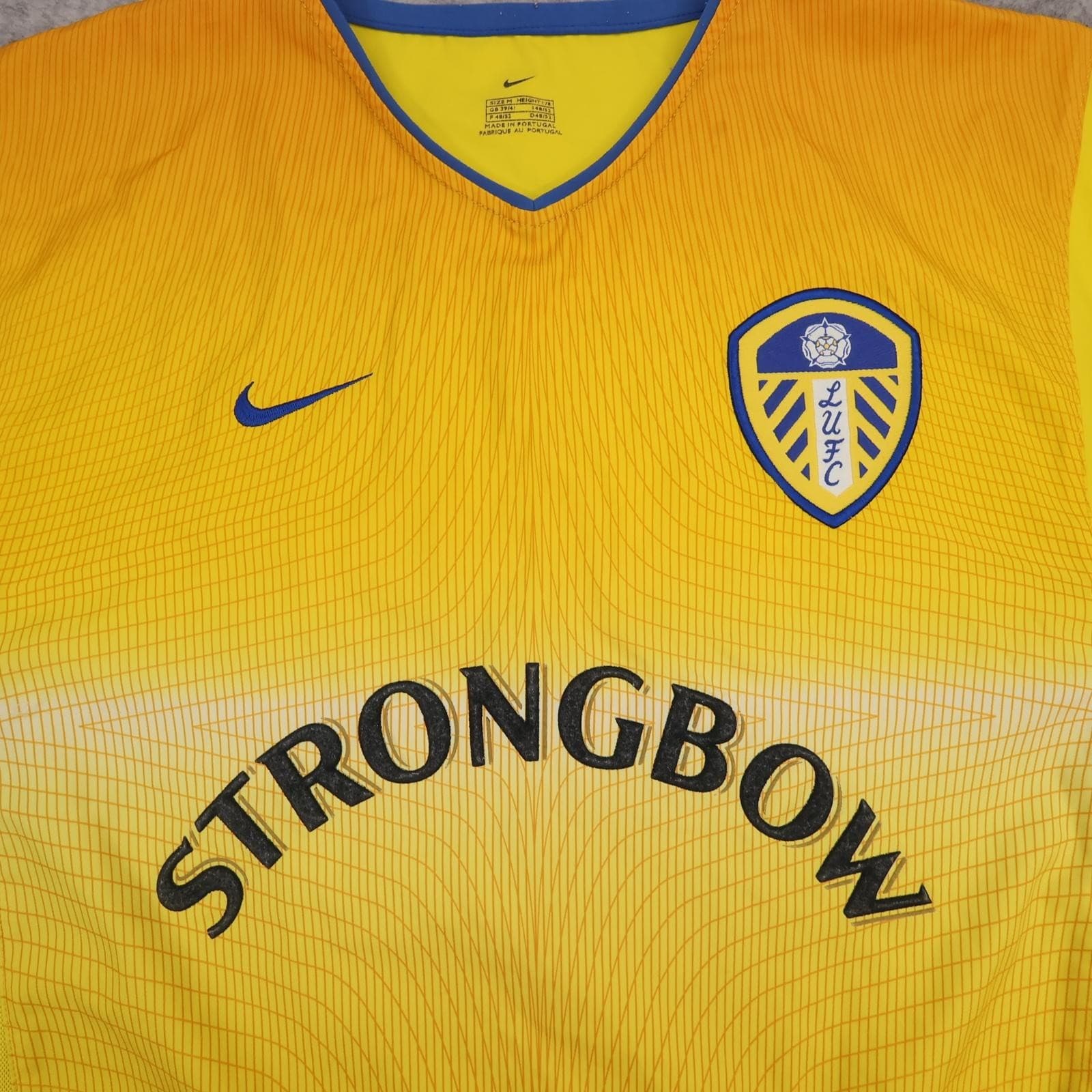 Vintage Leeds United Shirt Mens Medium Yellow Away 2000 2002 Nike Strongbow photo 3