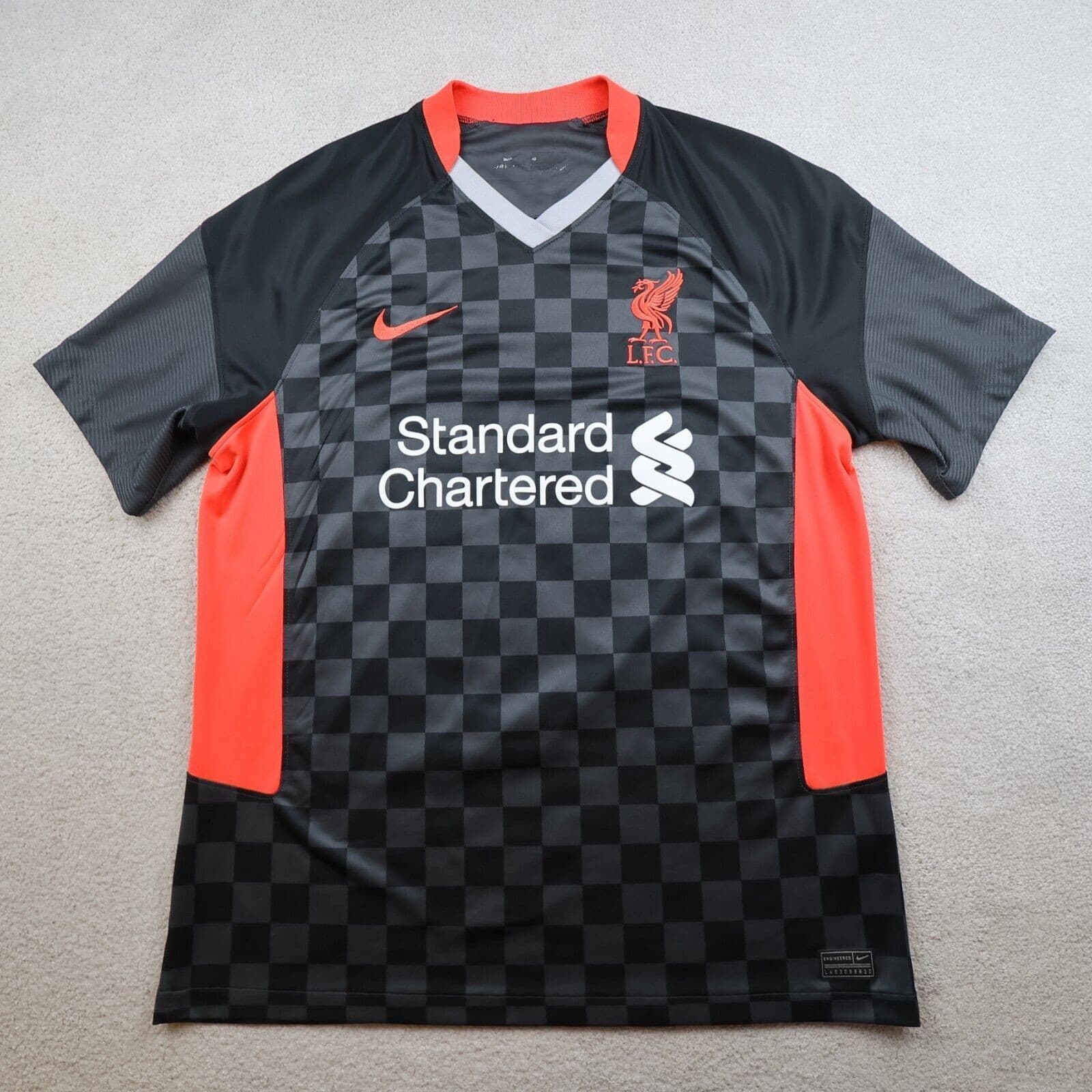 Liverpool Shirt Large Black Away Kit 2020 2021 Nike Soccer Jersey Mo Salah 11 photo 2