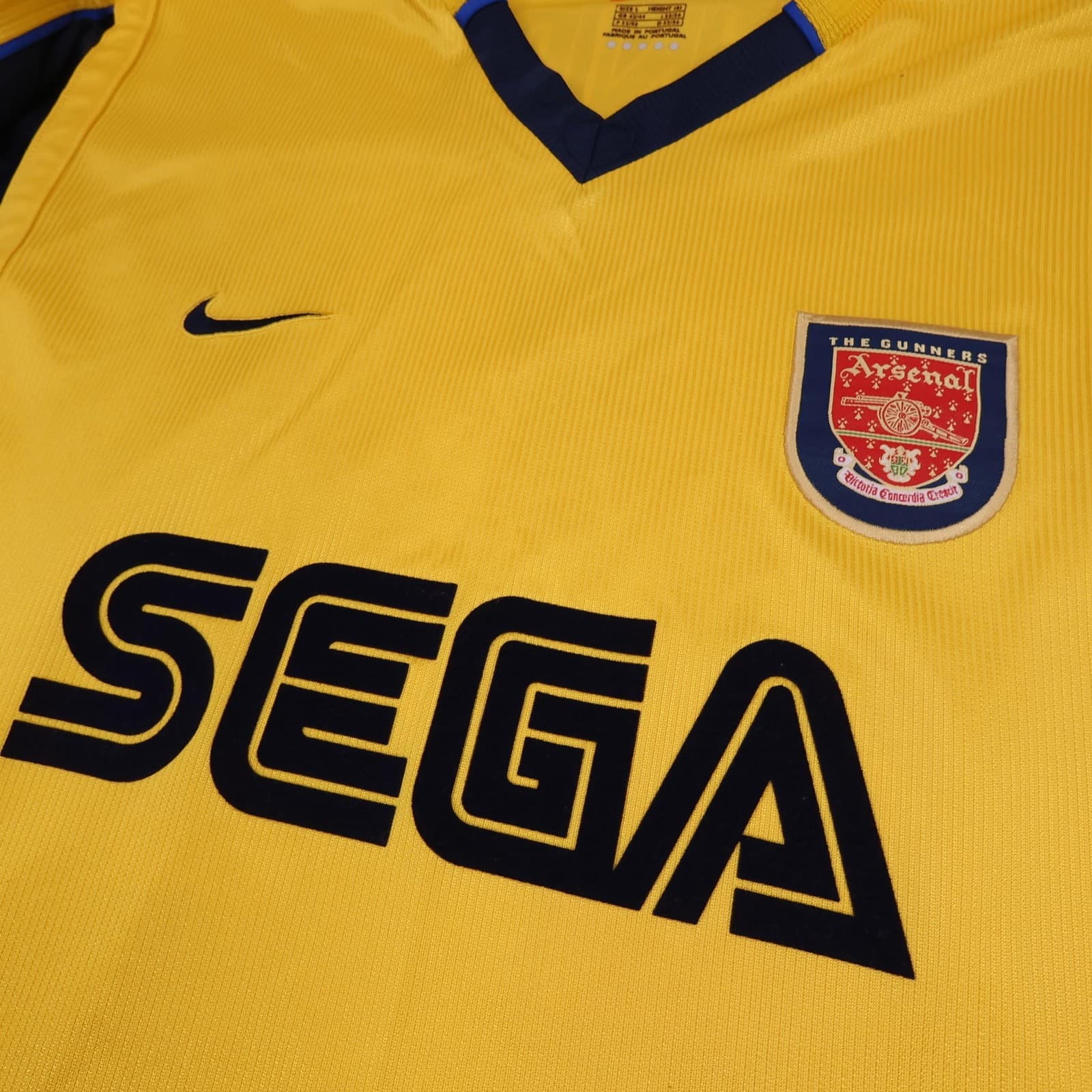 Vintage Arsenal Shirt Mens Large Yellow Away 1999 2001 Nike SEGA Henry Jersey photo 3
