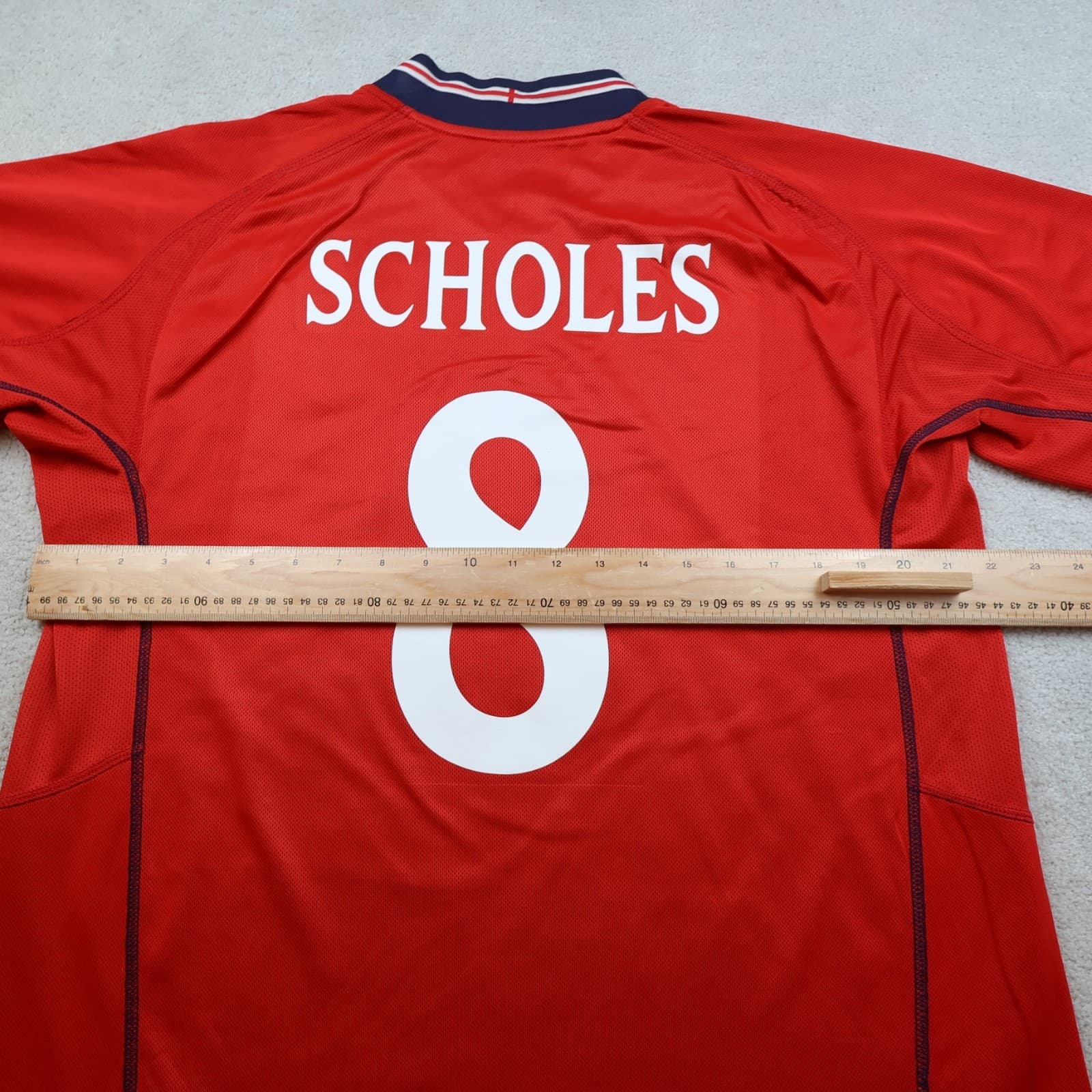 England Football Shirt Large Red Away Kit 2002 2004 Jersey Paul Scholes Umbro photo 9