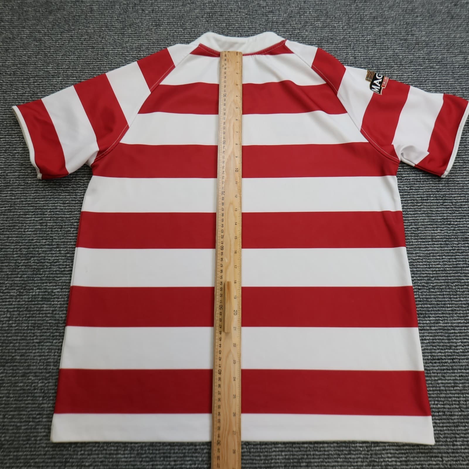 Wigan Warriors Rugby Shirt Large Red Striped Jersey 2012 2013 ISC 44" photo 12