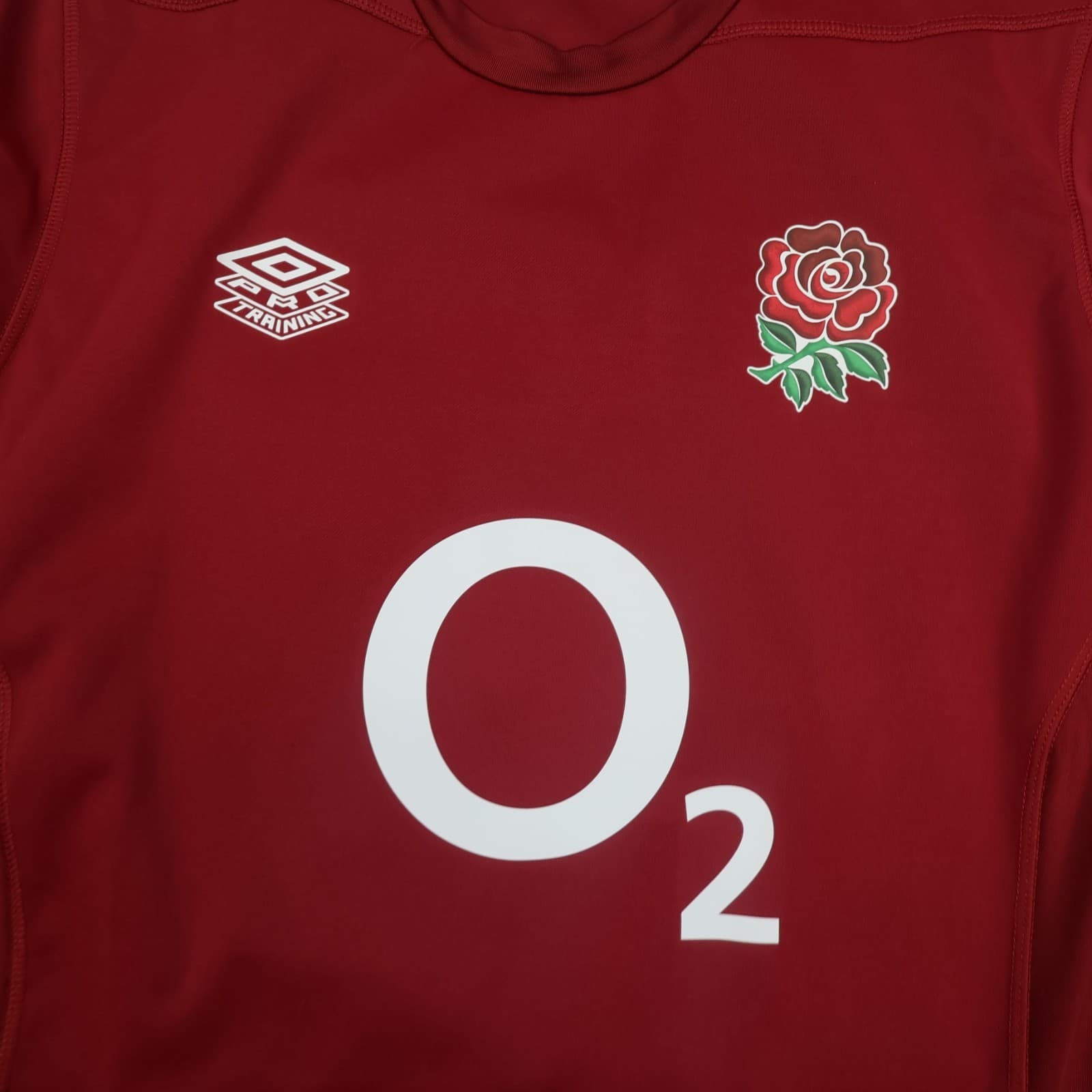 England Rugby Shirt Large Red Drill Top 2023 2024 Umbro Jersey O2 photo 2