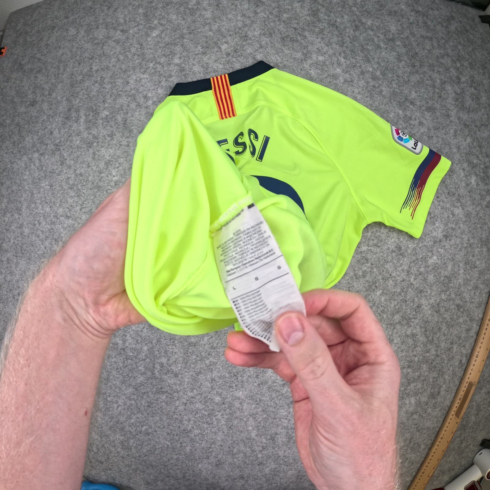 Barcelona Football Shirt Large Yellow Away 2018 2019 Nike Messi 10 918990-703 photo 3