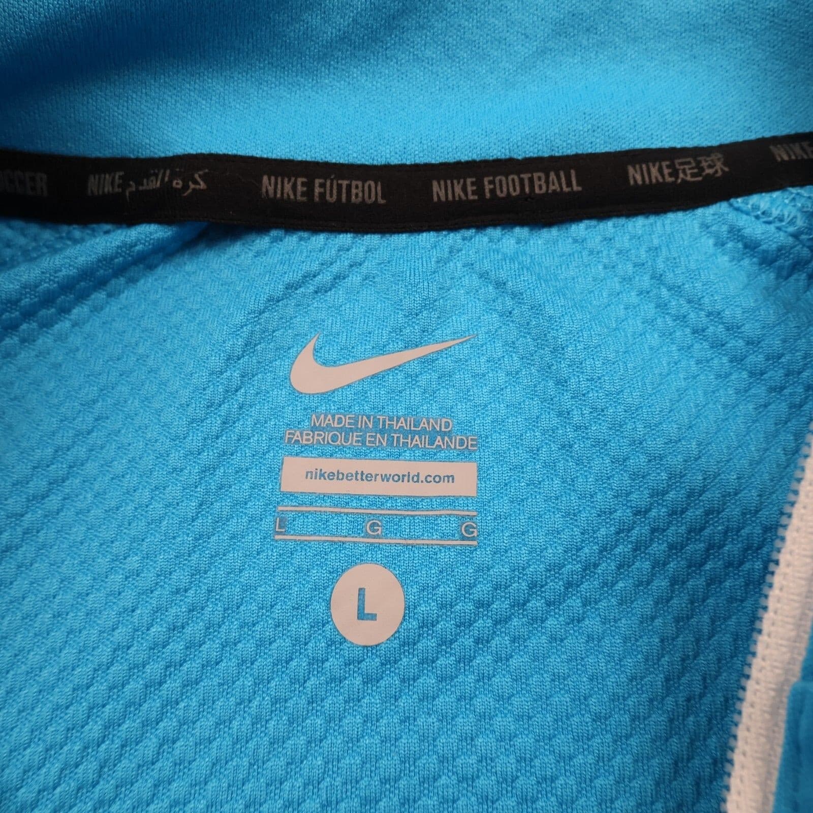 Manchester City Jumper Large Blue Tracksuit Pullover 2014 2015 1/4 Zip Nike photo 6