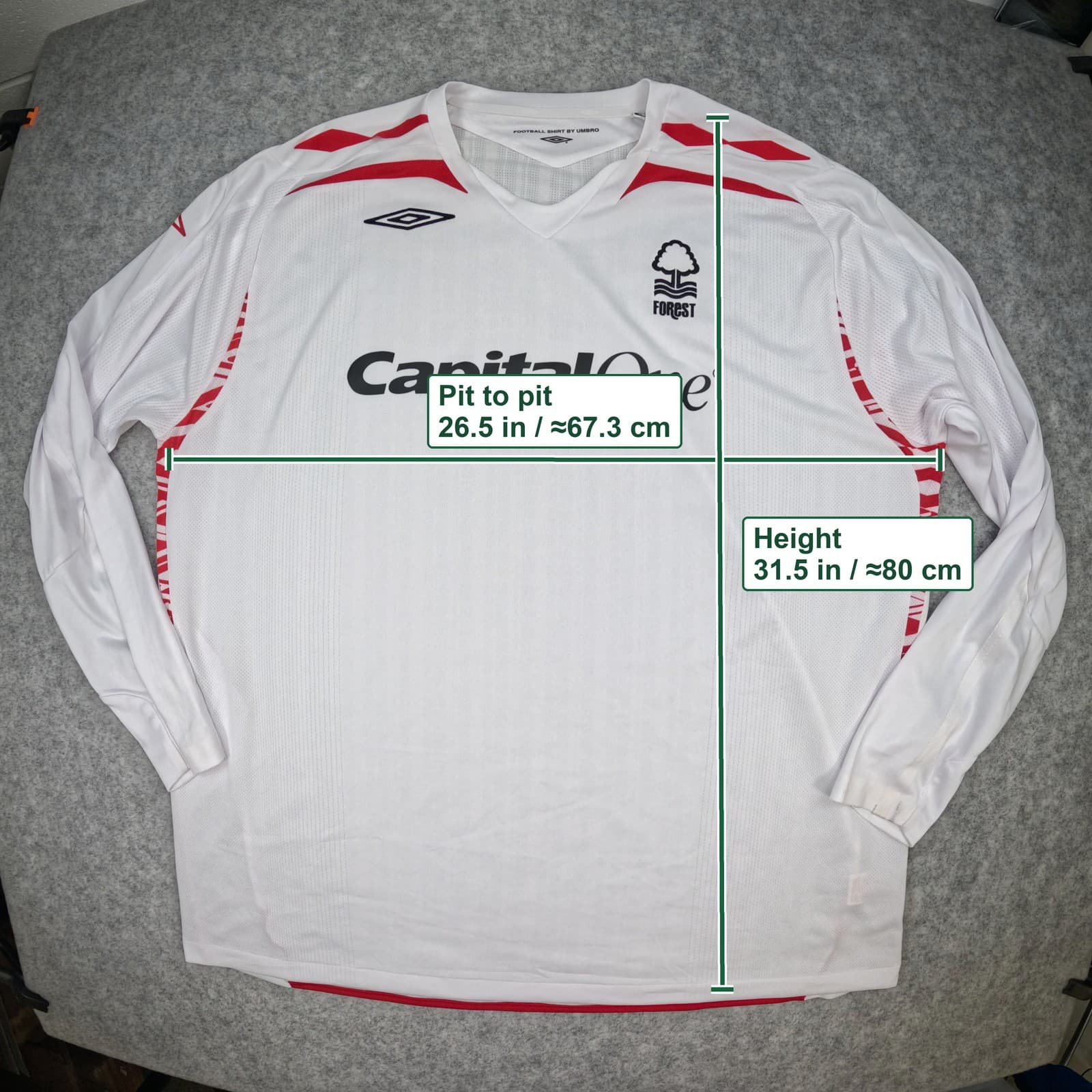 Nottingham Forest Football Shirt 3XL Away Umbro 2007 2008 Soccer Jersey photo 7