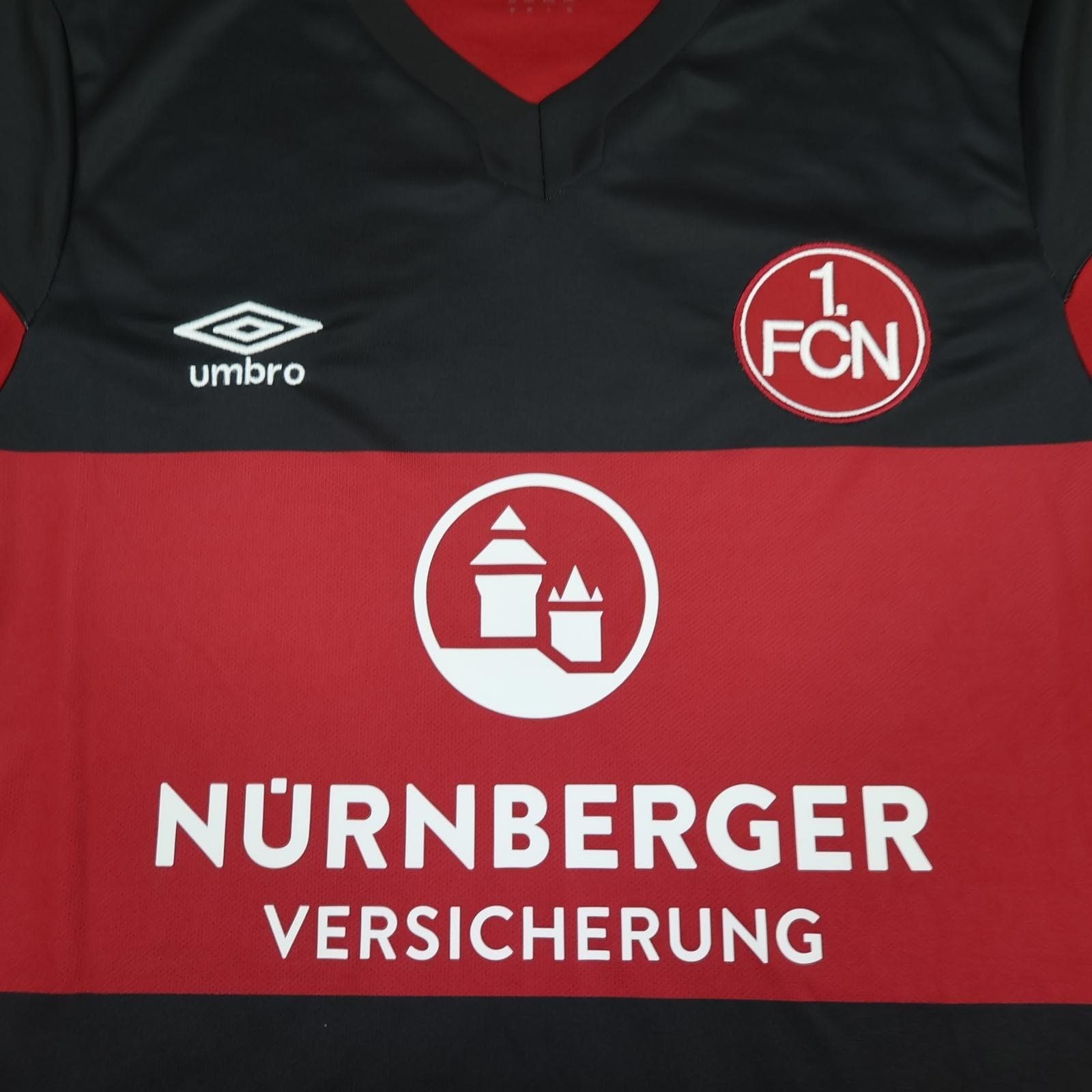 FC Nurnberg Shirt Mens Medium Red Black Home Bundesliga Football Umbro Jersey photo 3