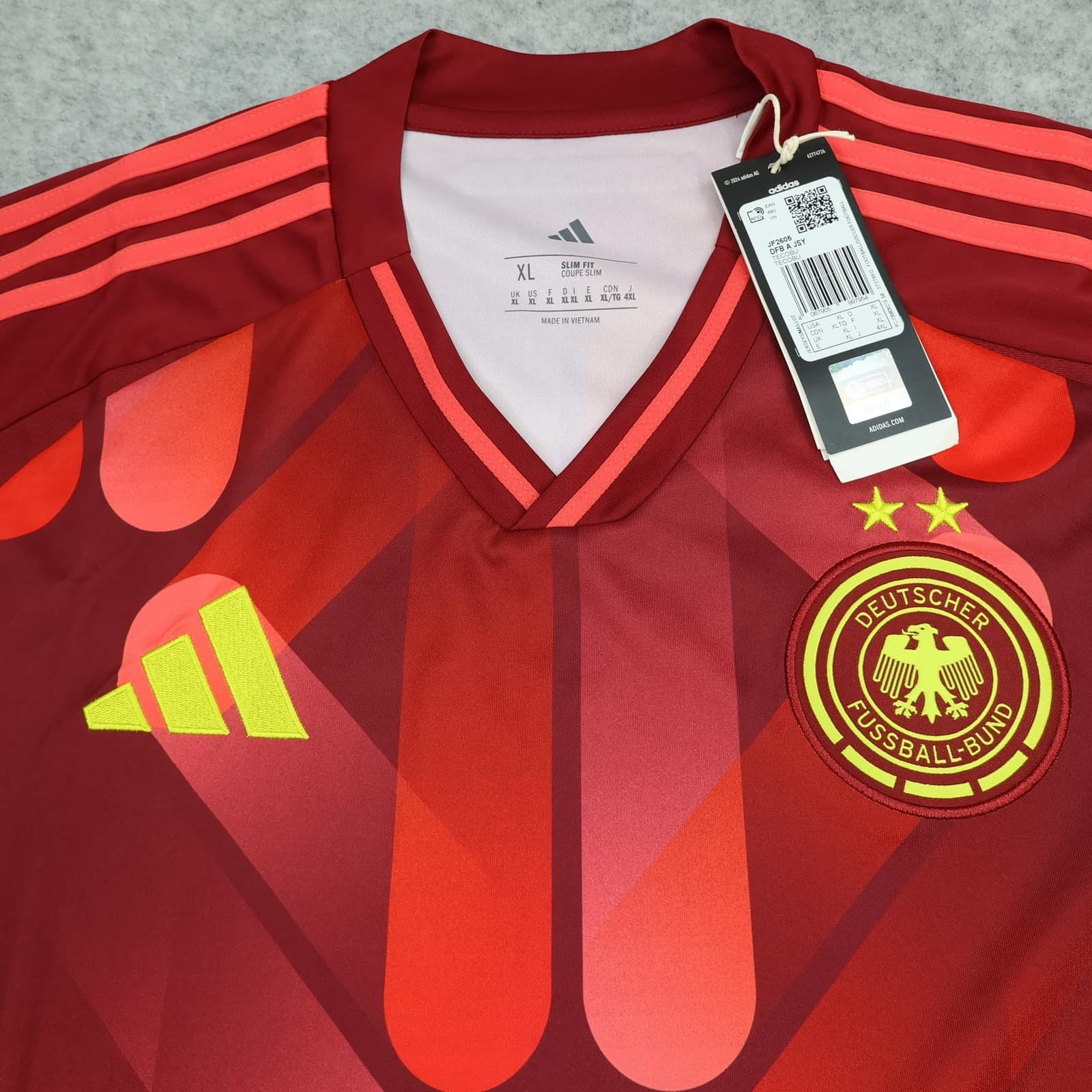 Germany Away Shirt Mens XL Red 2025 Football Adidas Deutschland Soccer Jersey photo 3