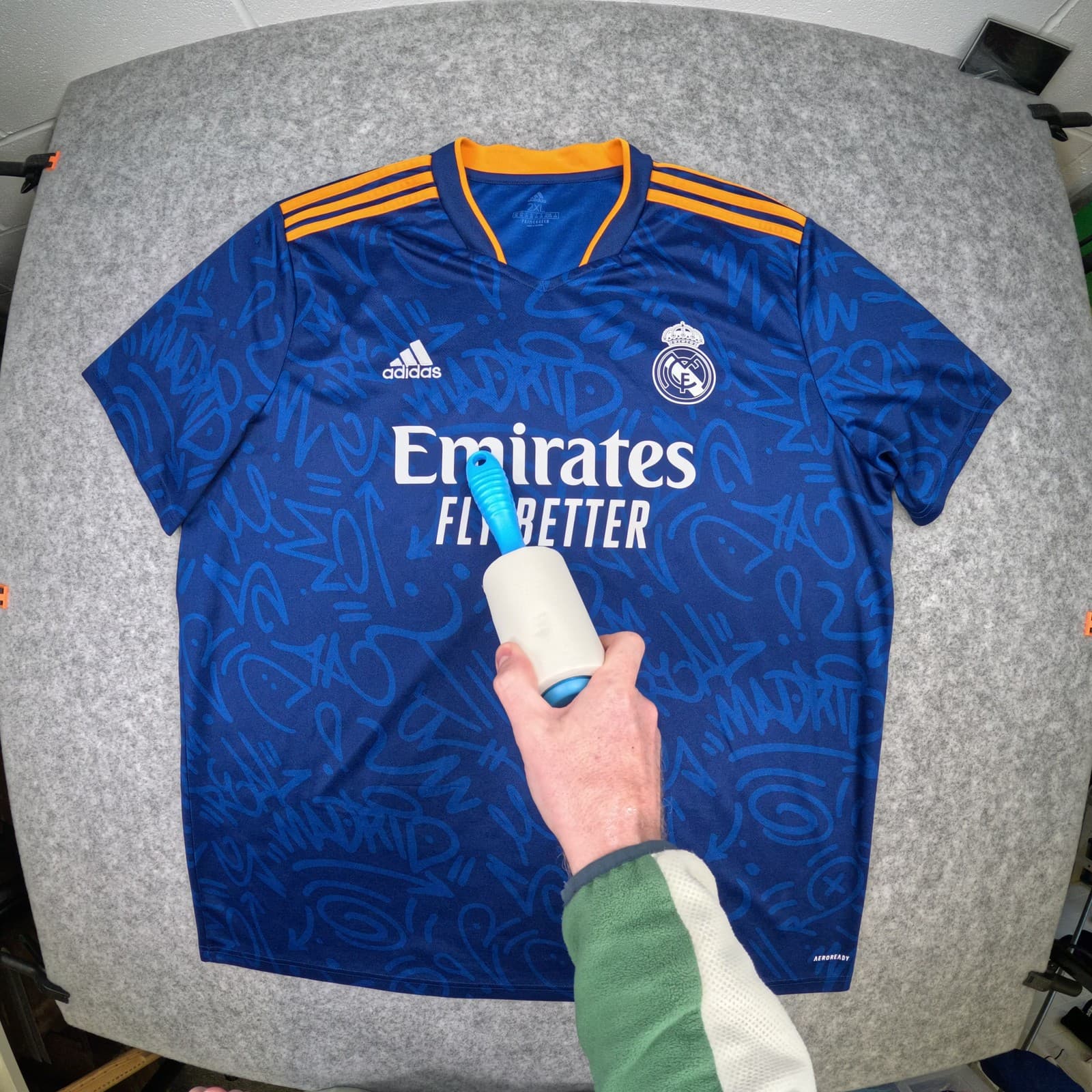 Real Madrid Football Shirt 2XL Blue Away adidas Blue 2021 2022 Soccer Jersey photo 3