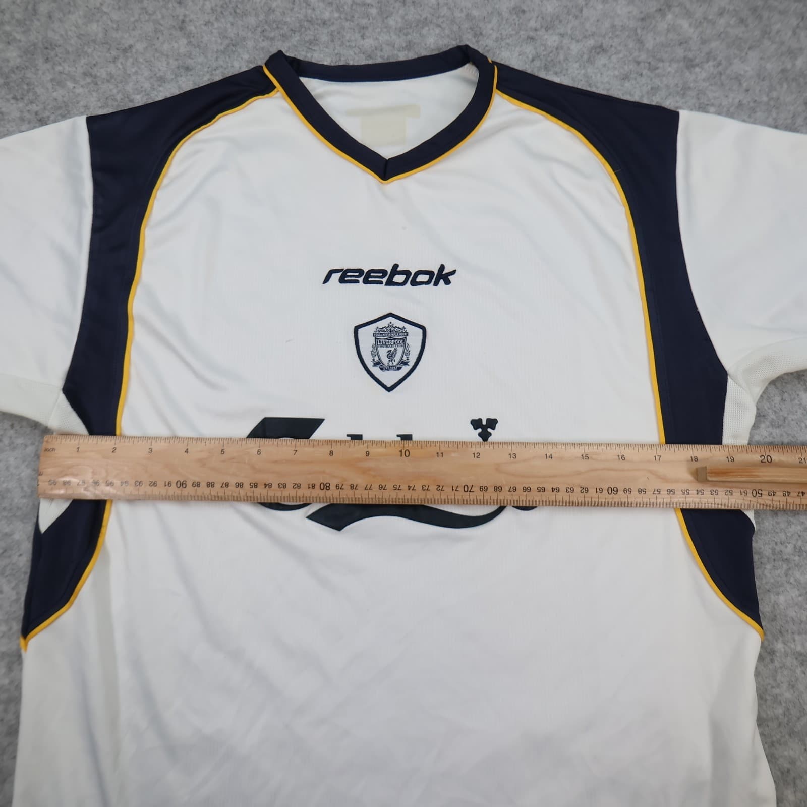 Vintage Liverpool Shirt Large White Away Kit 2001 2003 Reebok 40 42 Jersey photo 10