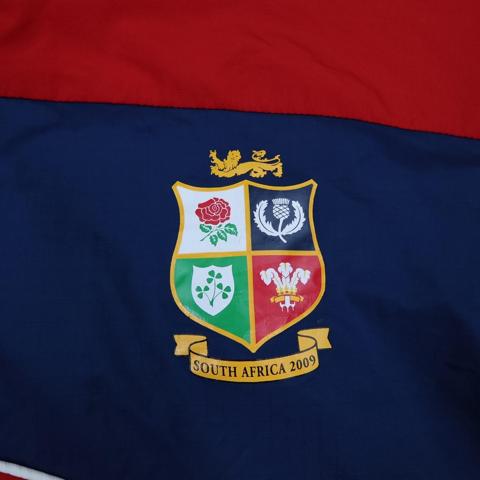 British Lions Rugby Shirt Mens Large Red Rugby Adidas Clima365 South Africa 2009 photo 2