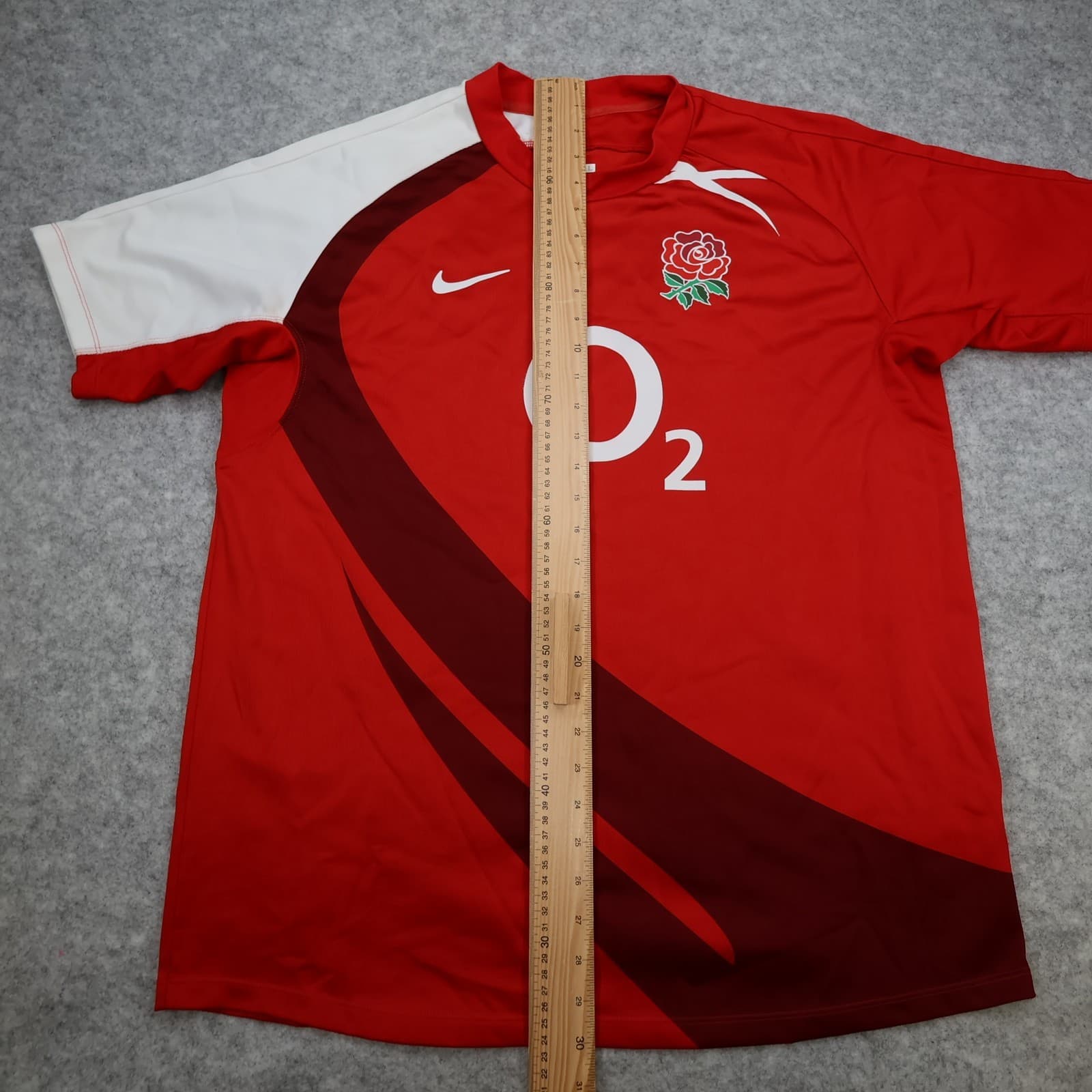 England Rugby Shirt Large Red Away Kit 2007 2008 Nike Jersey O2 photo 12