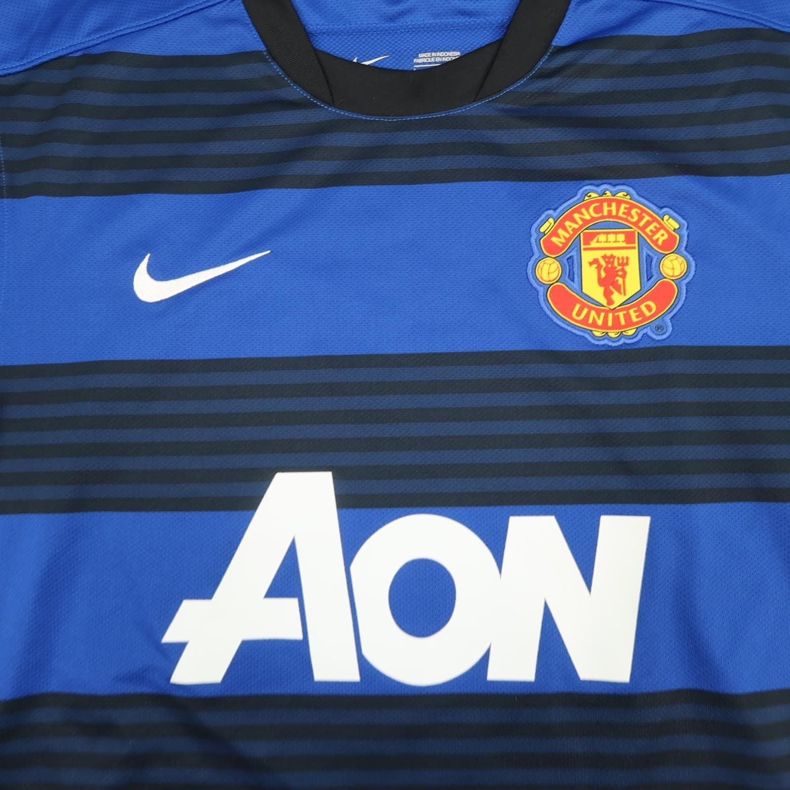 Manchester United Away Shirt Mens Large Blue 2011 2012 EPL Phil Jones Nike photo 4