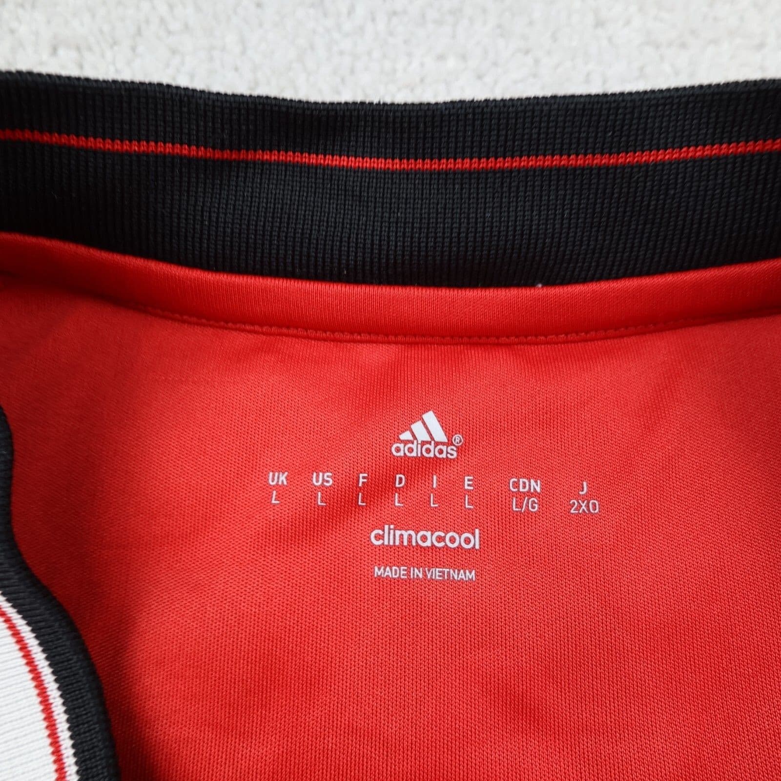 Manchester United Shirt Large Red Home Kit 2015 2016 Adidas Jersey Wayne Rooney photo 4