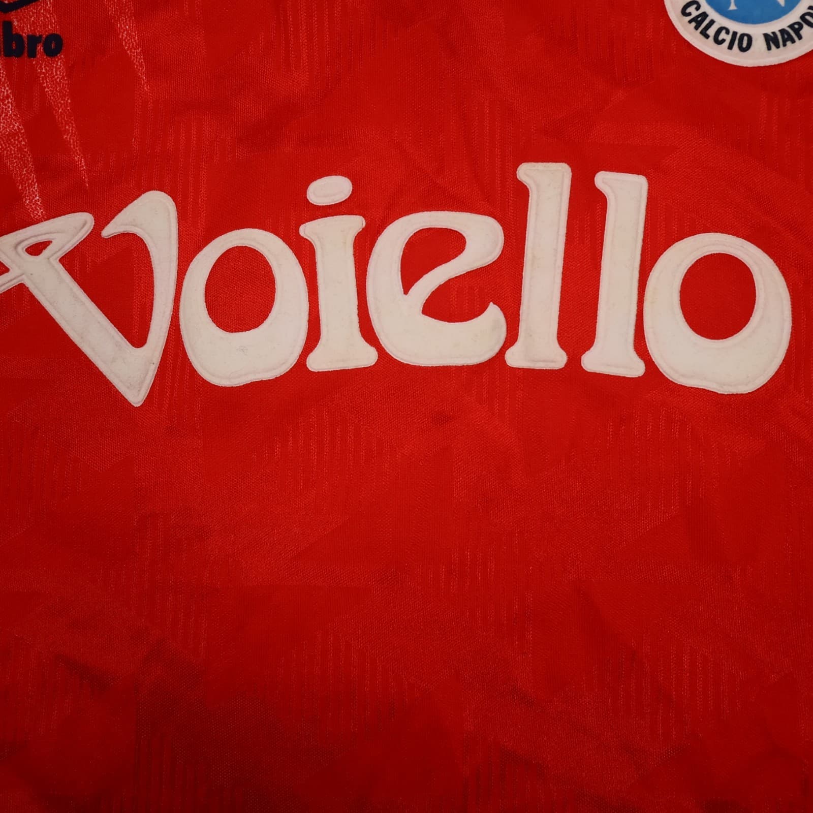 Vintage Napoli Shirt Large Red Third Umbro Football Soccer Jersey 1991 1993 14 photo 8