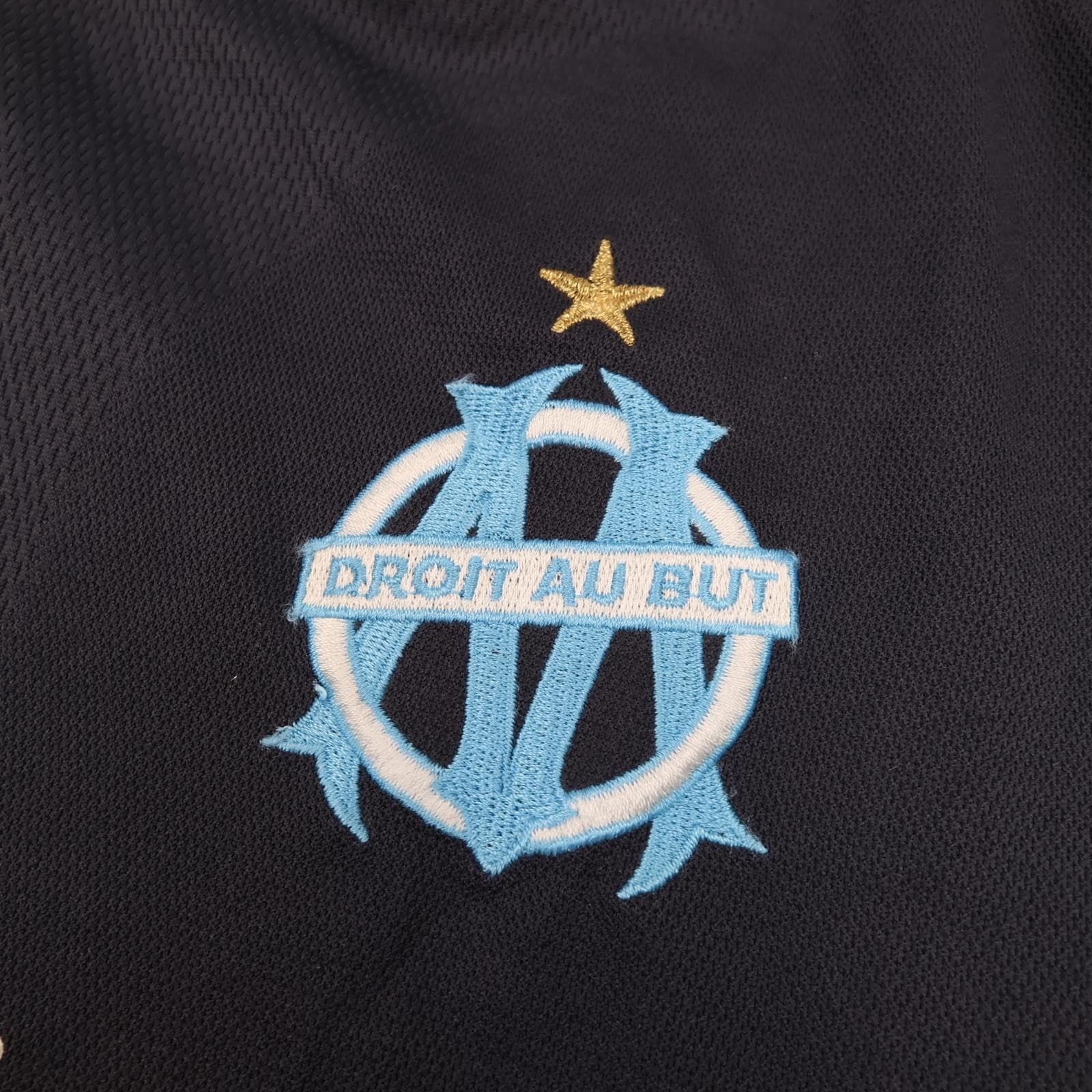 Vintage Olympique Marseille Shirt Mens XL Blue Khalifa 2001 2002 Soccer Jersey photo 5