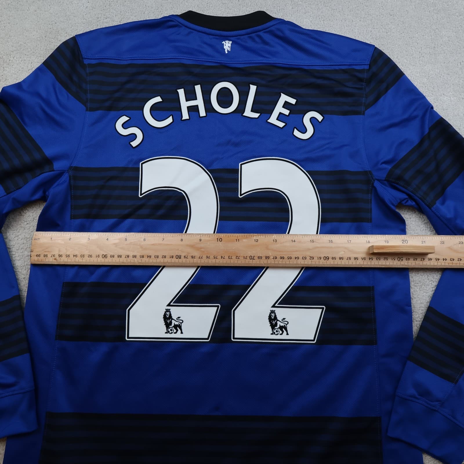 Manchester United Shirt Medium Blue Away Kit 2011 2012 Football Jersey Scholes photo 12