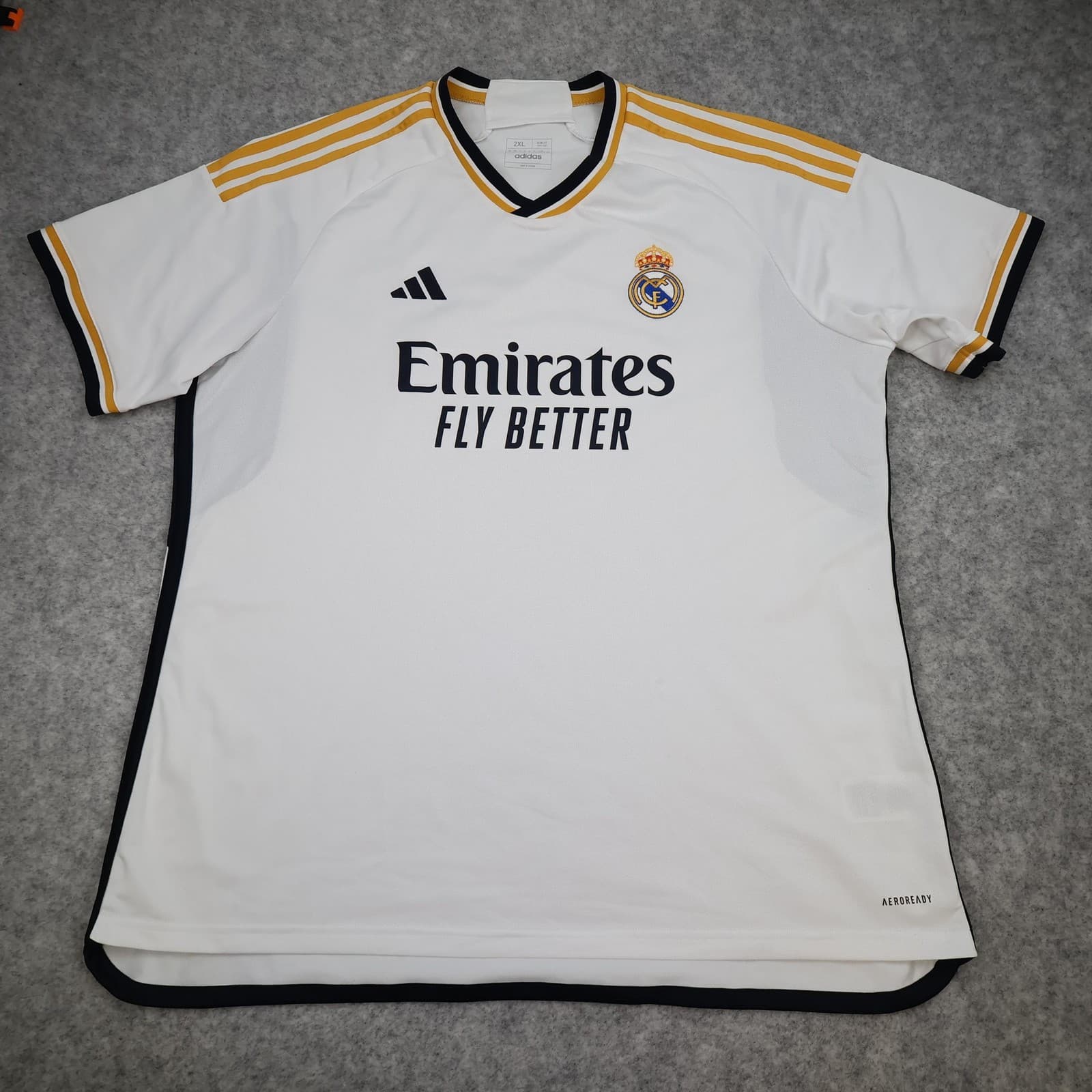 Real Madrid Shirt Mens 2XL White Home 2023 2024 Football Adidas Soccer Jersey