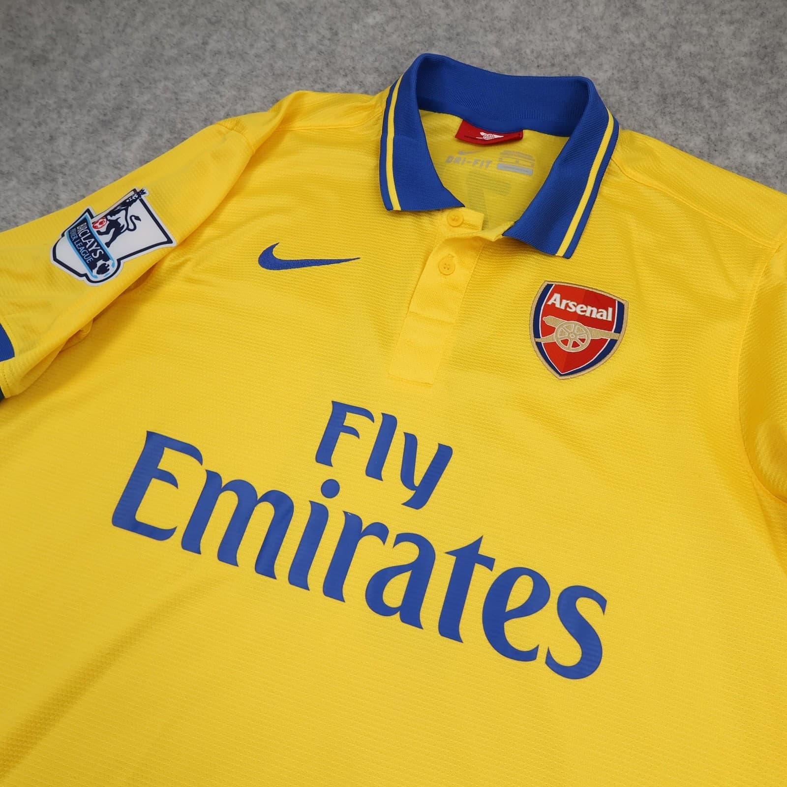 Arsenal Away Shirt Mens Medium Yellow 2013 2014 Nike Ozil 11 Soccer Jersey photo 6