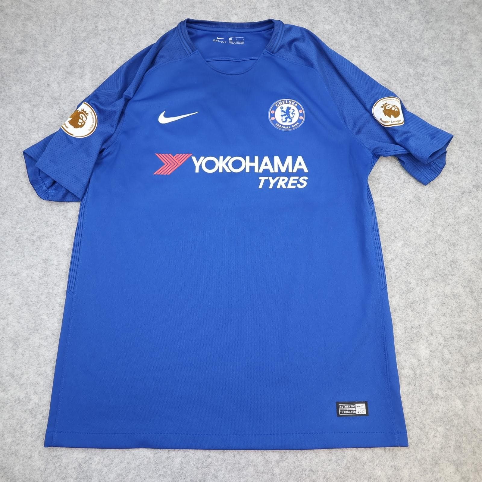 Chelsea Shirt Mens Large Blue Home 2017 2018 Football Nike David Luiz 30 Jersey photo 2