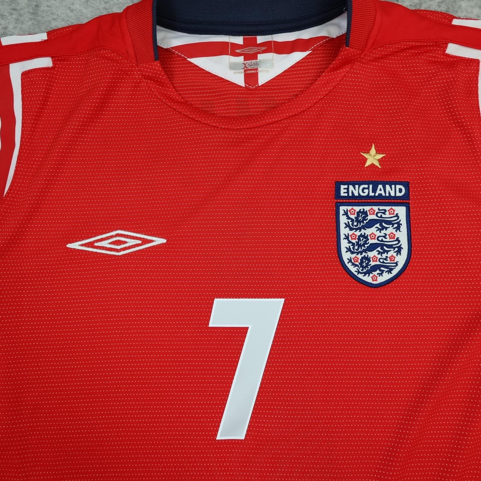 Vintage England Away Shirt Mens Medium Red 2004 2006 Football Umbro Beckham 7 photo 7