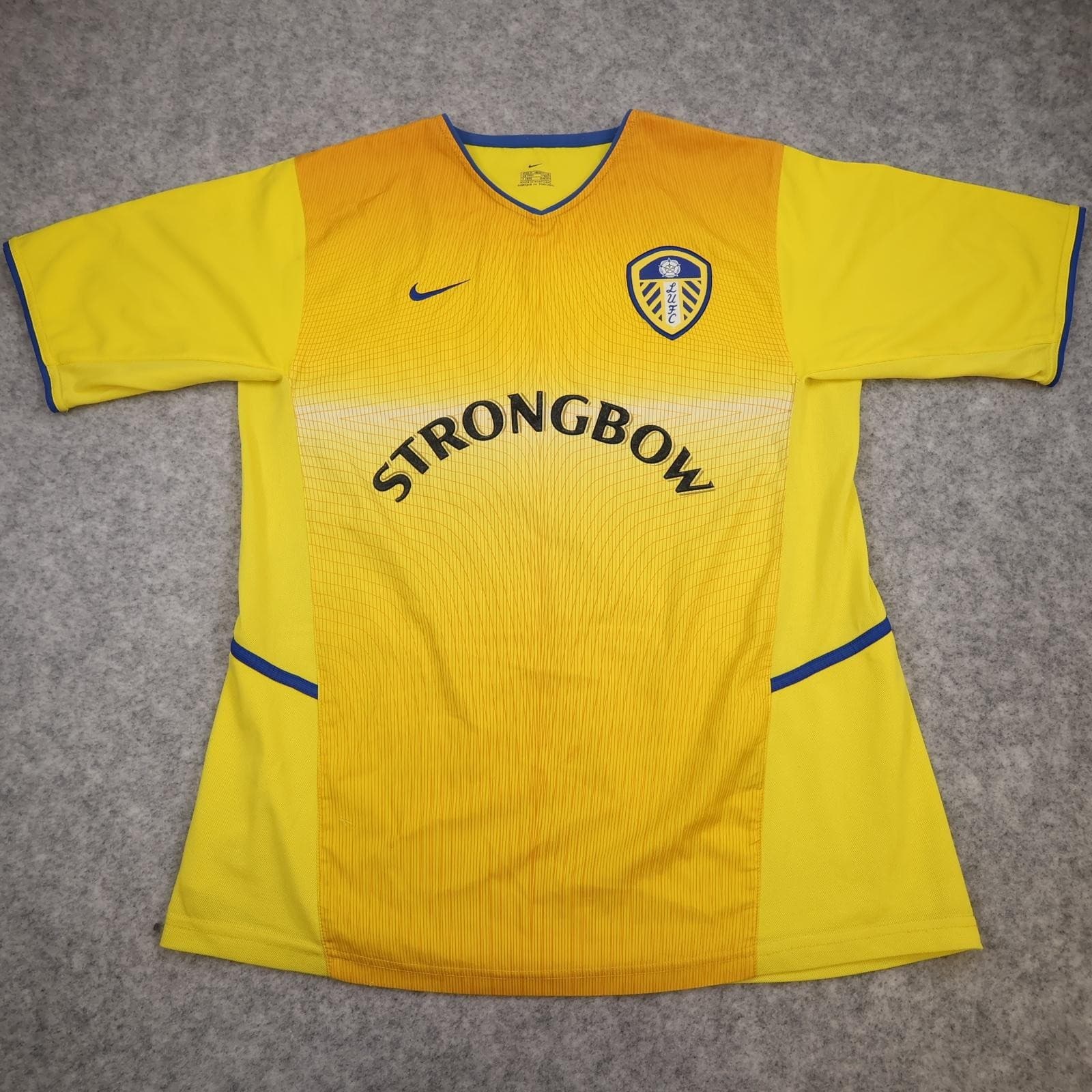 Vintage Leeds United Shirt Mens Medium Yellow Away 2000 2002 Nike Strongbow