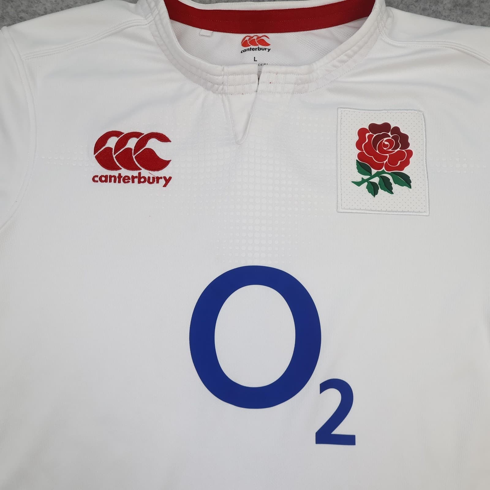 England Rugby Shirt Mens Large White Rugby Union Canterbury O2 Vapodri+ Jersey photo 4
