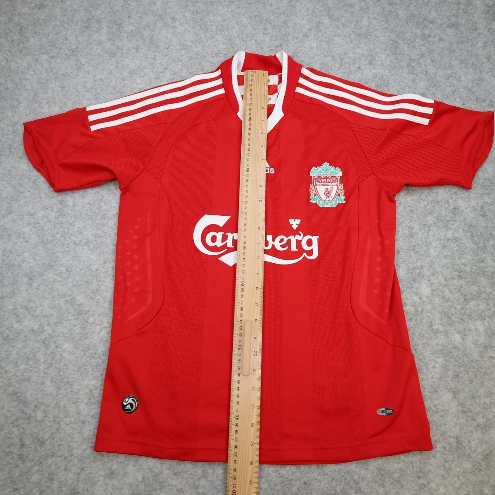 Liverpool Shirt Large Boys Red Home 2008 2010 12-13 Year Adidas Carlsberg Jersey photo 15