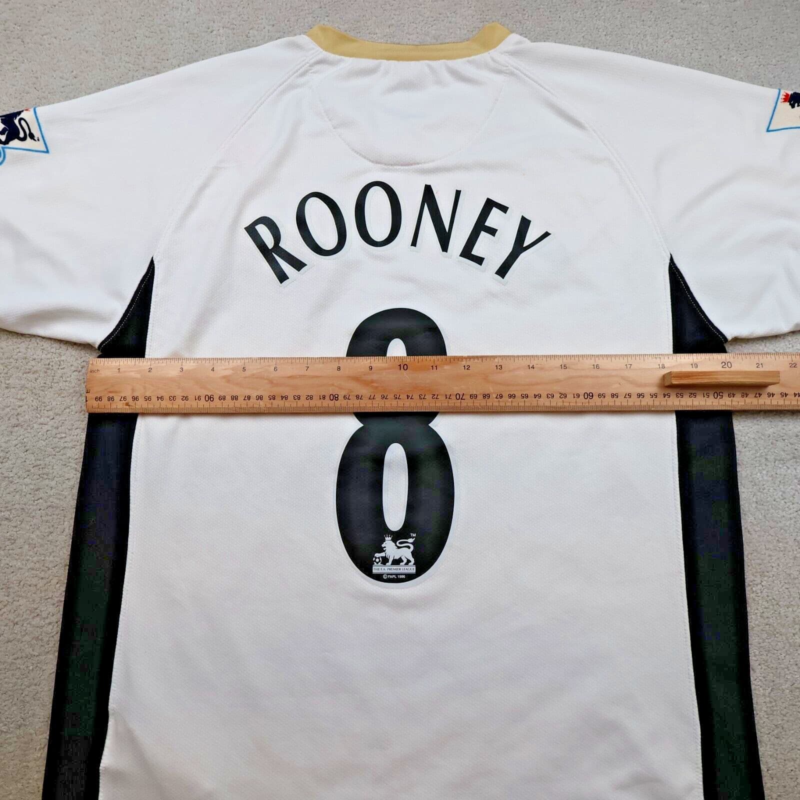 Manchester United Shirt Medium White Away Kit 2006 2008 Nike Jersey Rooney photo 10
