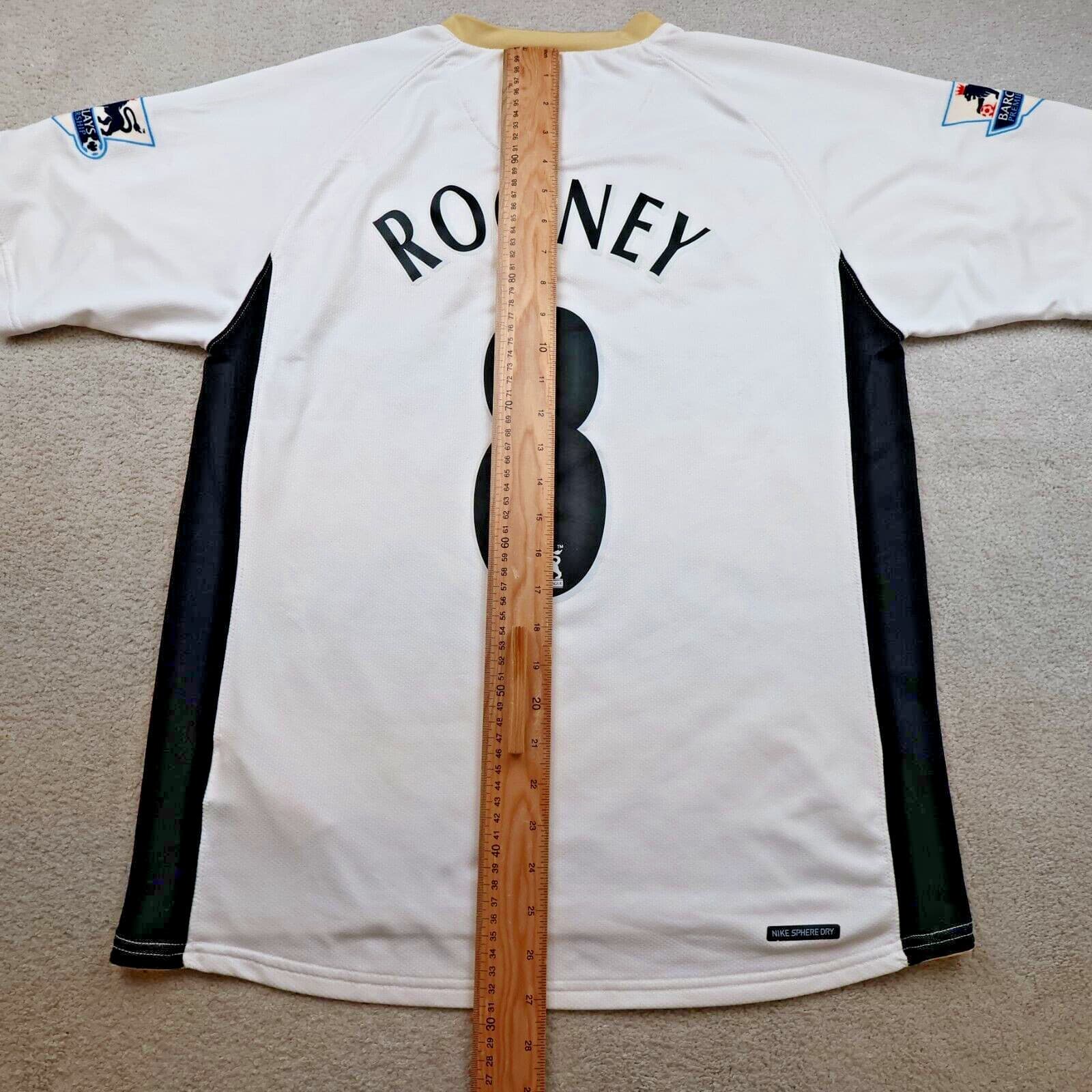 Manchester United Shirt Medium White Away Kit 2006 2008 Nike Jersey Rooney photo 12