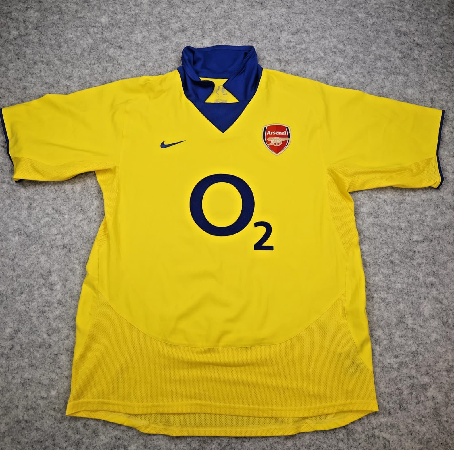 Vintage Arsenal Shirt Yellow Away Kit Large 2003 2004 Nike Sylvain Wiltord O2 photo 2