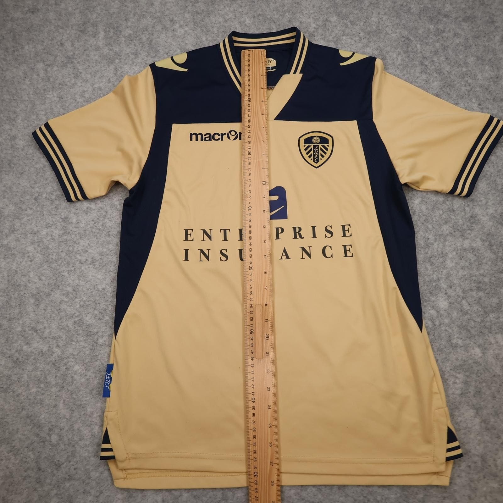 Leeds United Away Shirt Mens Small Beige 2013 2014 Football Macron Enterprise photo 12