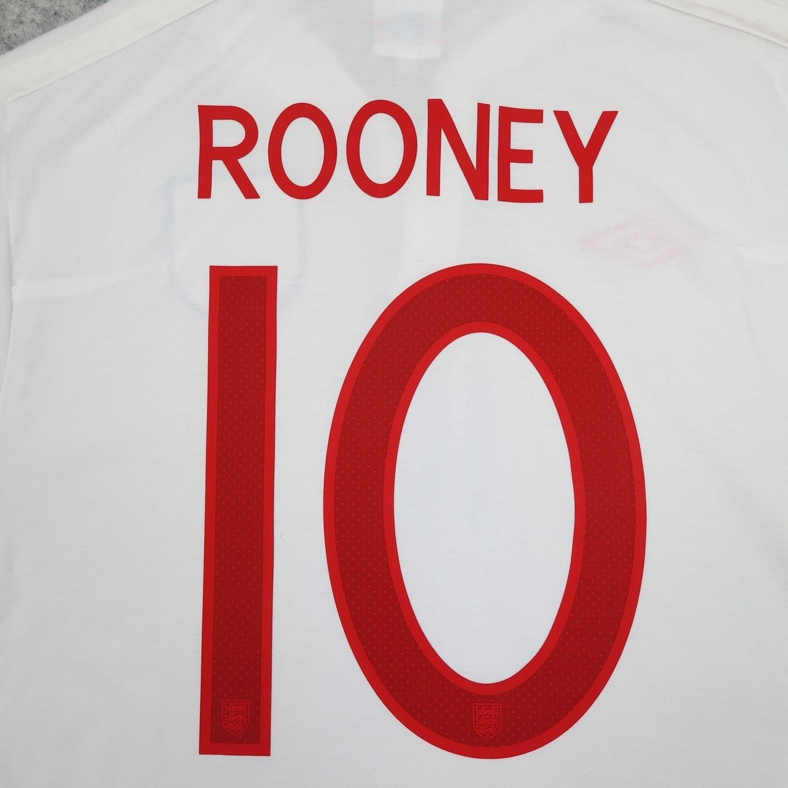 England Football Shirt Large White Home Kit Umbro 2009 2010 44 Wayne Rooney photo 3