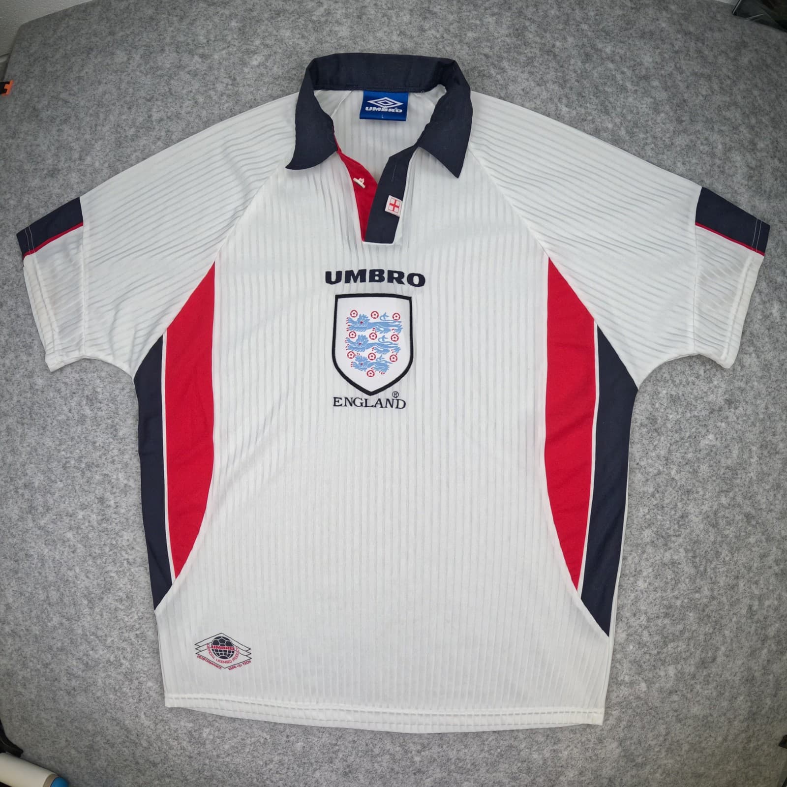Vintage England Football Shirt Large White Home Umbro 1997 1999 Soccer Jersey
