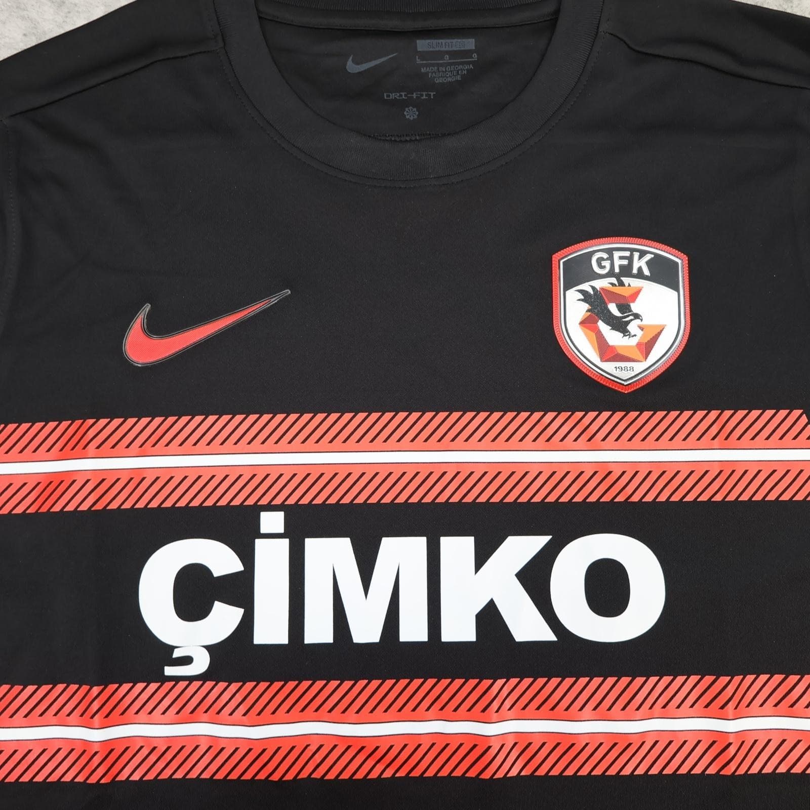 Gaziantep FK Shirt Mens Large Black Red Football Nike Dri Fit Jersey Cimko photo 3