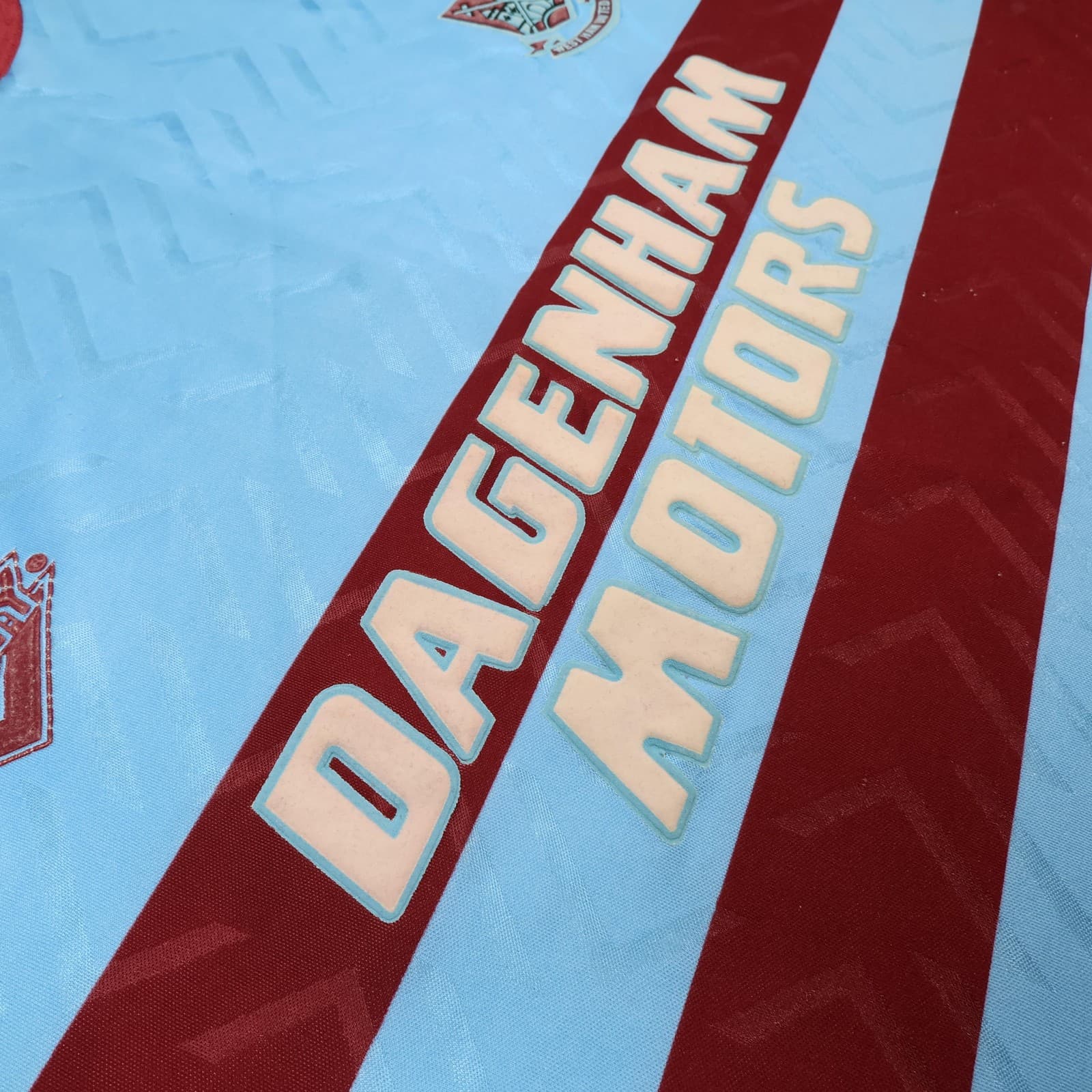Vintage West Ham United Shirt Mens 2XL Blue Away Pony Dagenham Motors 1993 1995 photo 6