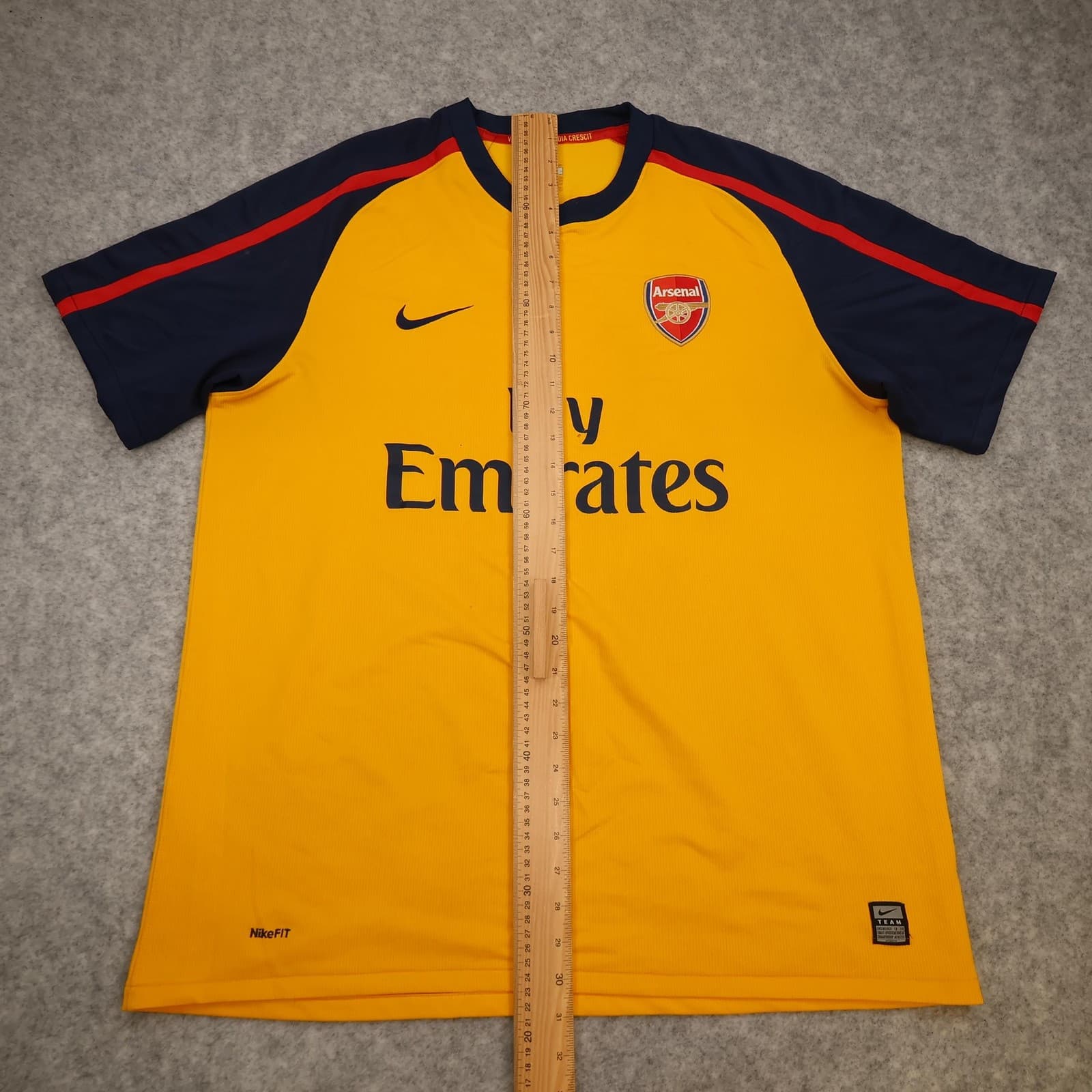 Arsenal Shirt Mens Extra Large Yellow Away 2008 2009 Football Nike Soccer Jersey photo 18