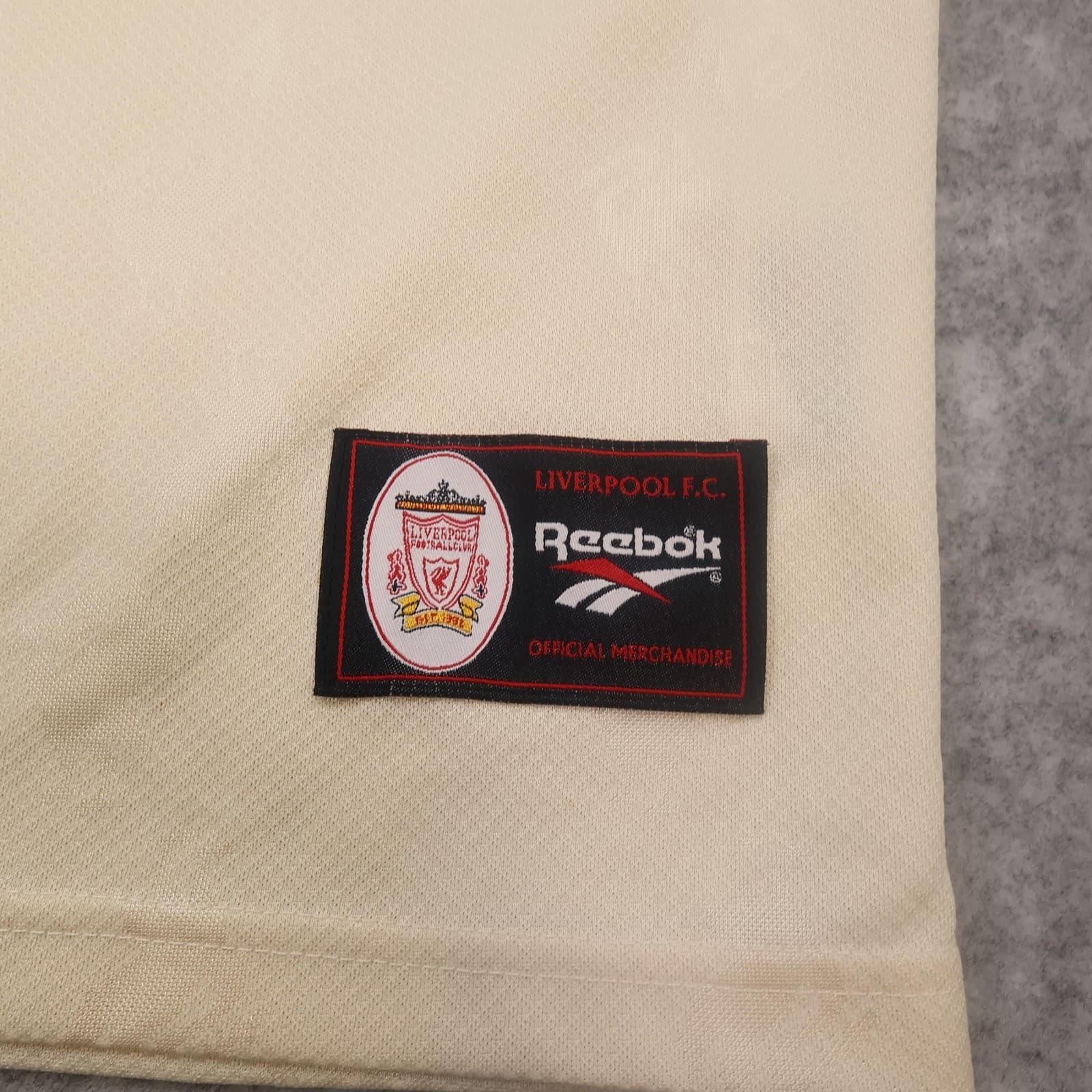 Vintage Liverpool Away Shirt Mens 2XL Beige 1996 1997 Reebok Carlsberg Jersey photo 11