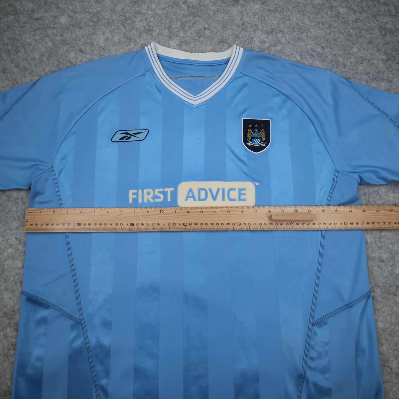 Vintage Manchester City Shirt 2XL Blue Home Kit 2003 2004 Reebok Soccer Jersey photo 10