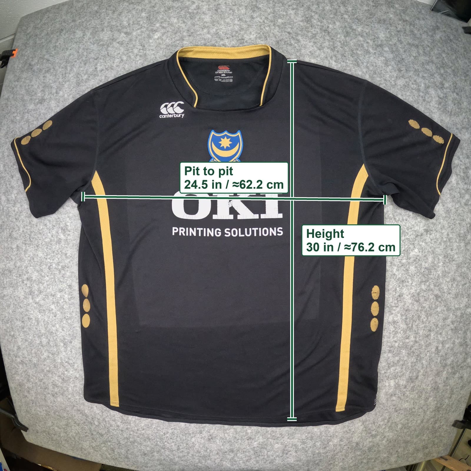 Portsmouth FC Football Shirt 3XL Black Away 2007 2008 Canterbury Soccer Jersey photo 3